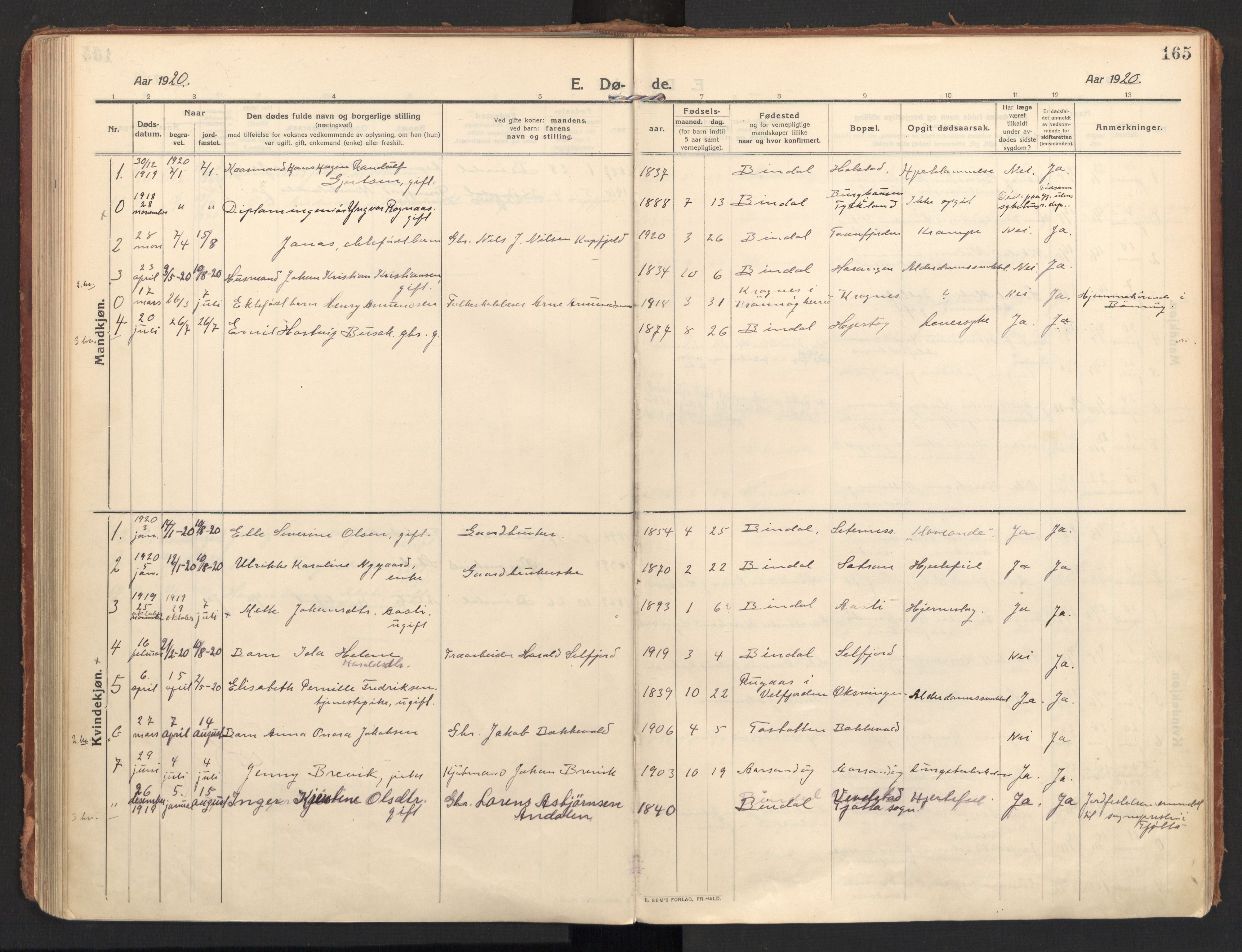 Ministerialprotokoller, klokkerbøker og fødselsregistre - Nordland, AV/SAT-A-1459/810/L0156: Parish register (official) no. 810A15, 1915-1930, p. 165