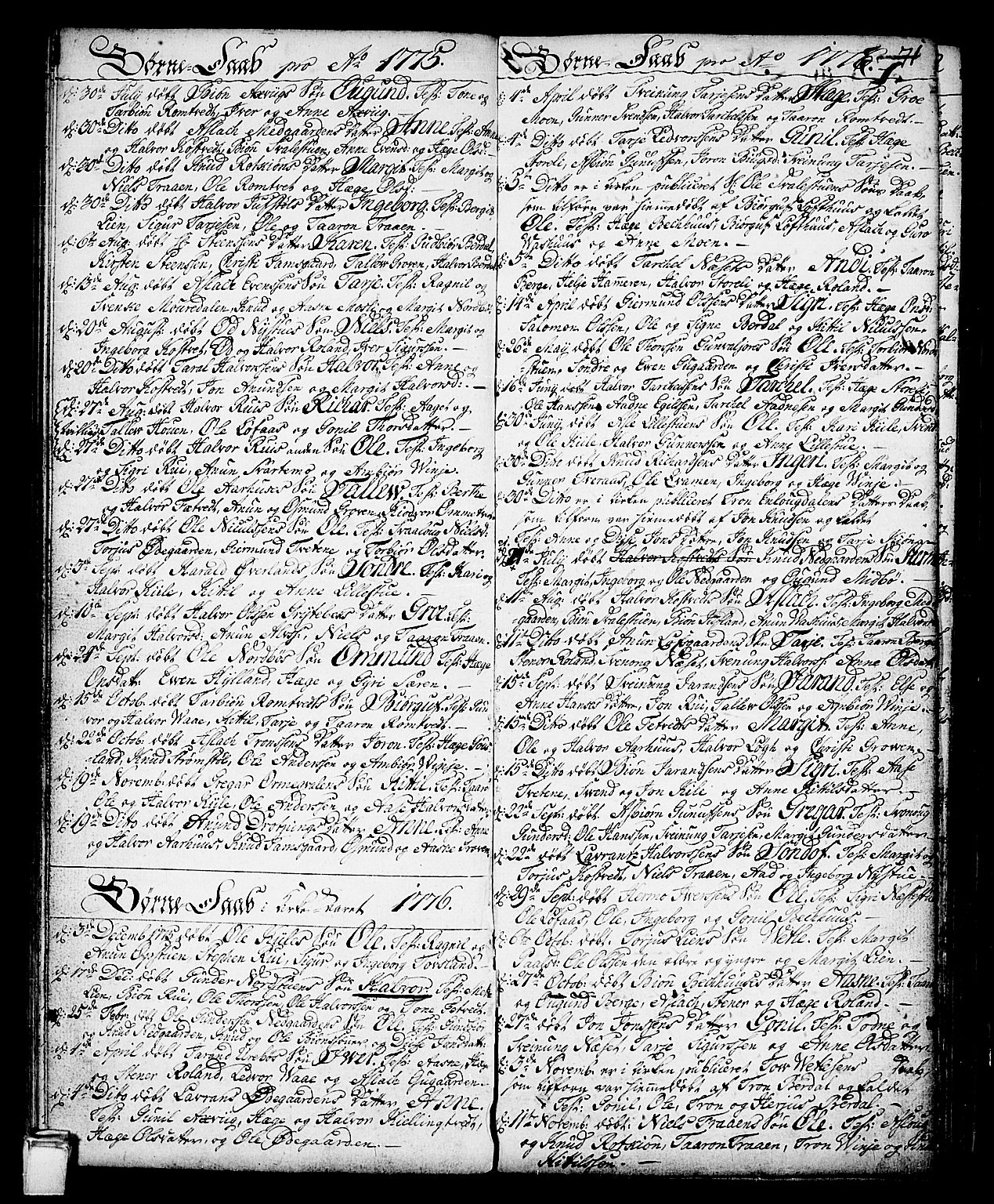 Vinje kirkebøker, AV/SAKO-A-312/F/Fa/L0002: Parish register (official) no. I 2, 1767-1814, p. 71