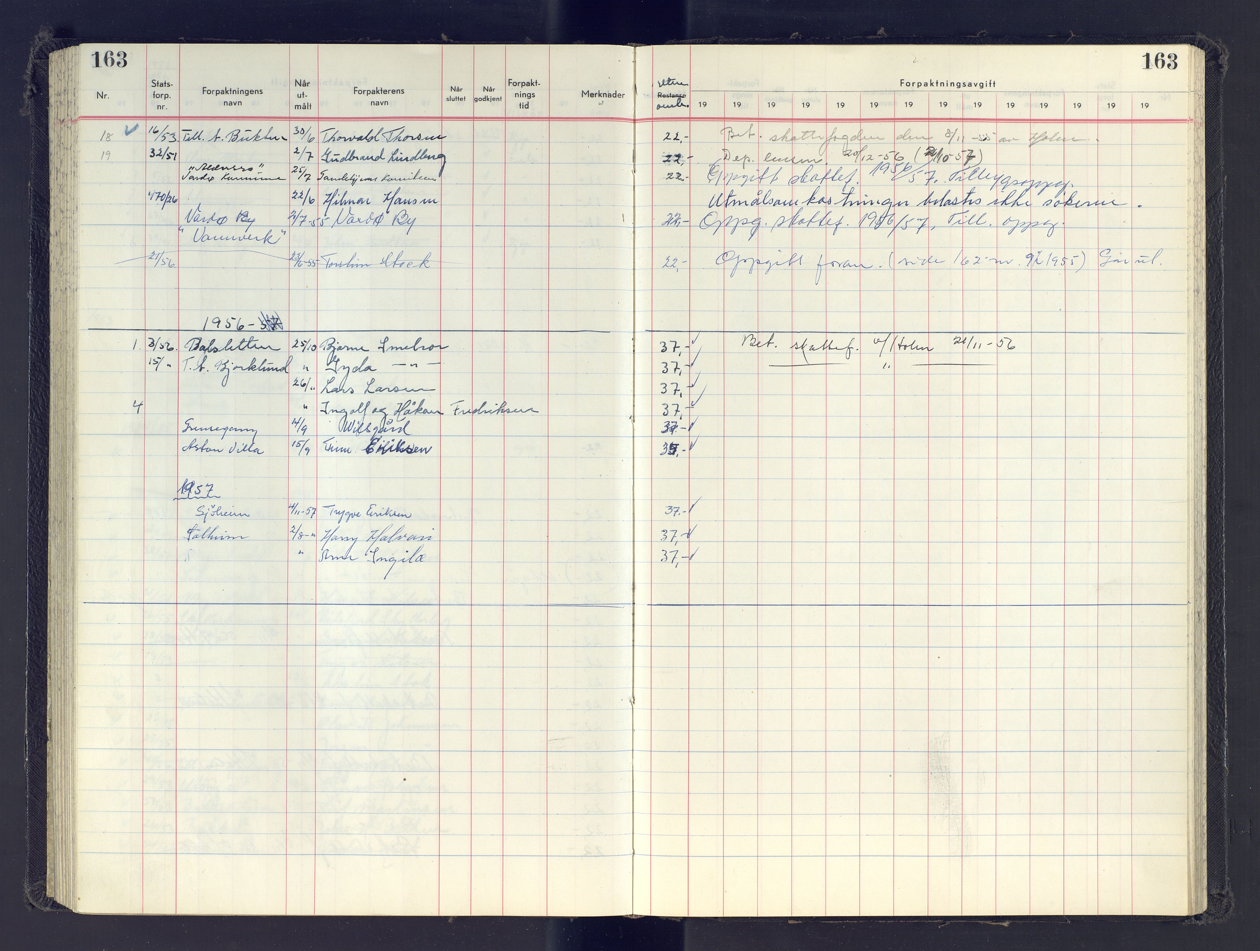 Finnmark jordsalgskommisjon/jordsalgskontor og Statskog SF Finnmark jordsalgskontor, AV/SATØ-S-1443/J/Jb/L0001: Protokoll for salg og forpaktning, 1948-1958, p. 163