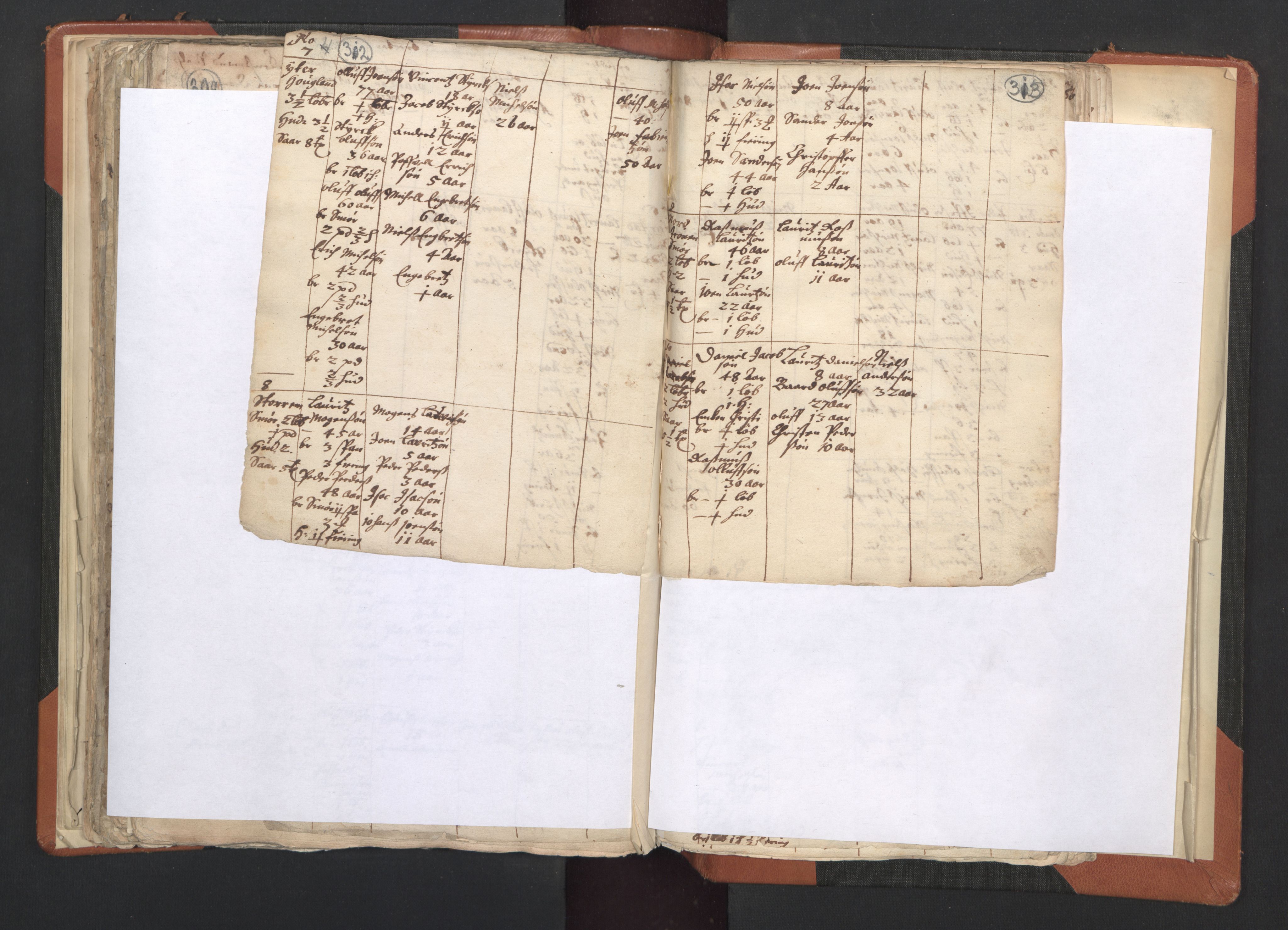 RA, Vicar's Census 1664-1666, no. 20: Sunnhordland deanery, 1664-1666, p. 312-313