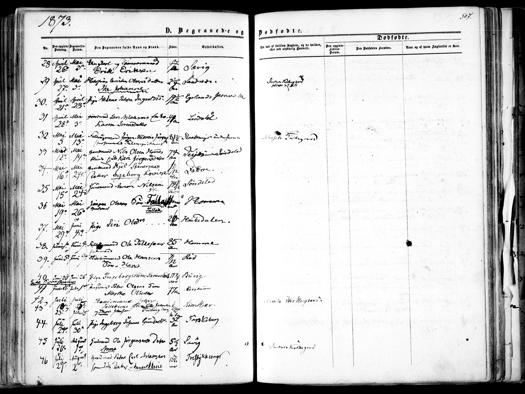 Søndeled sokneprestkontor, AV/SAK-1111-0038/F/Fa/L0003: Parish register (official) no. A 3, 1861-1879, p. 507