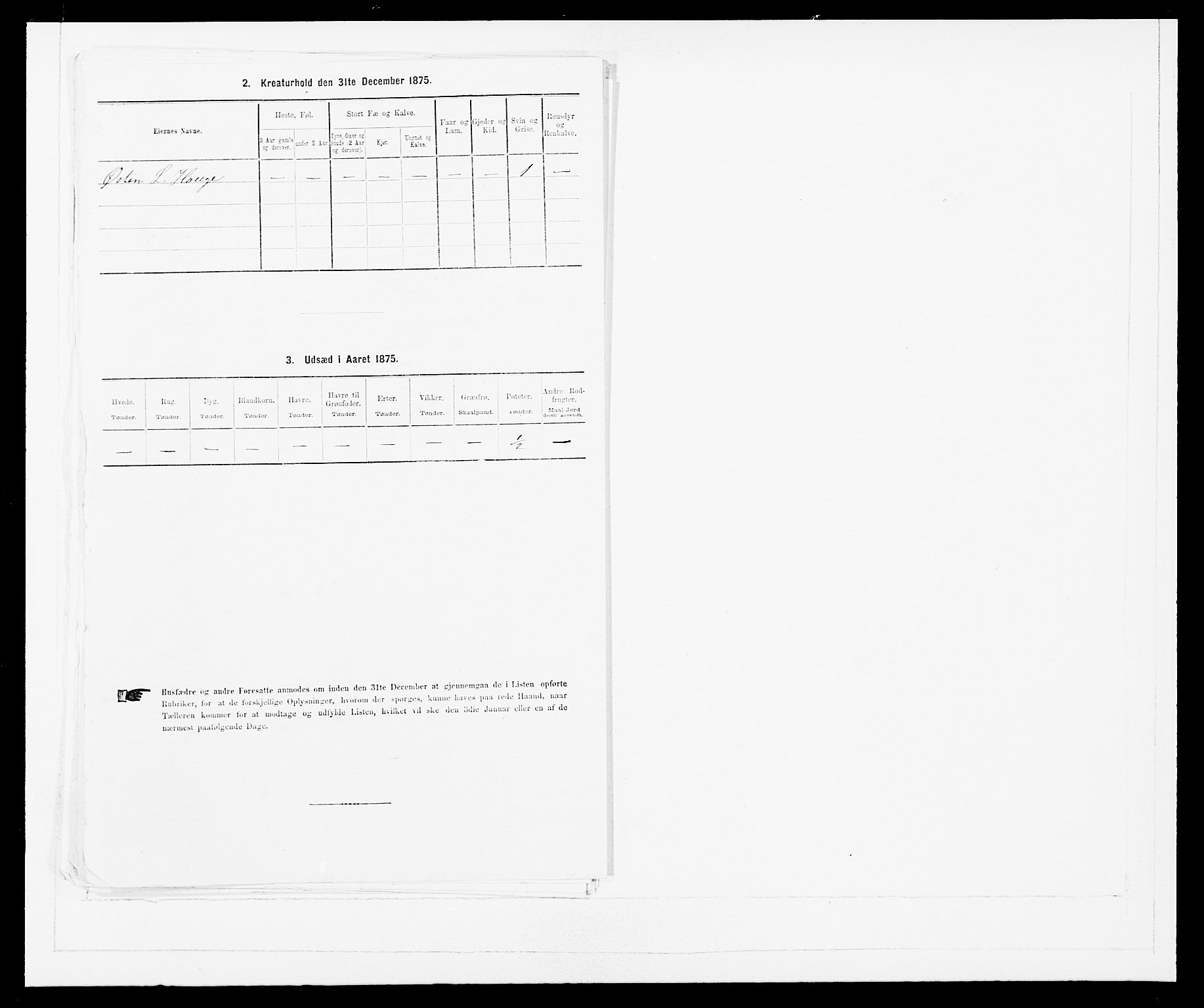 SAB, 1875 census for 1429P Ytre Holmedal, 1875, p. 701