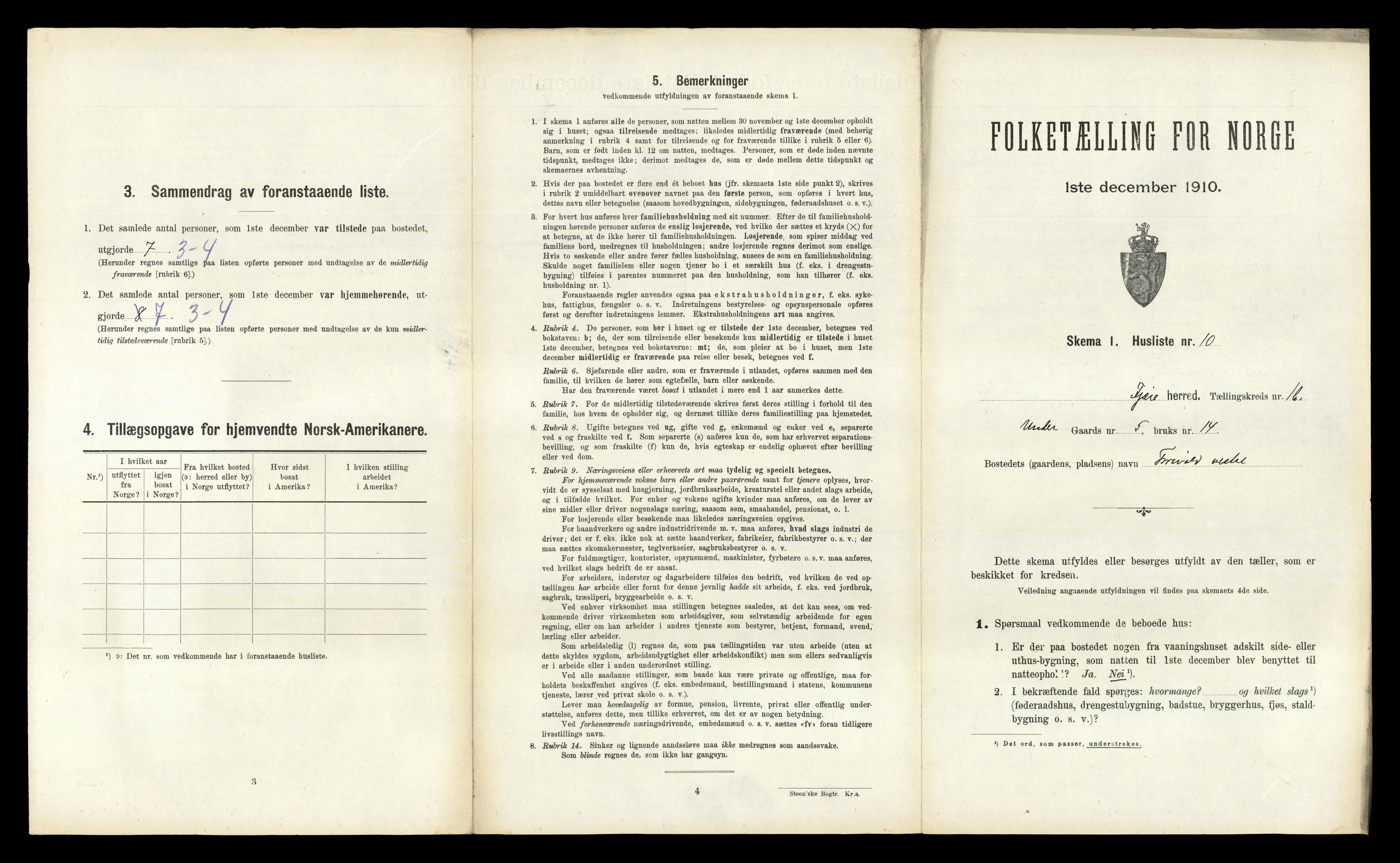 RA, 1910 census for Fjære, 1910, p. 257