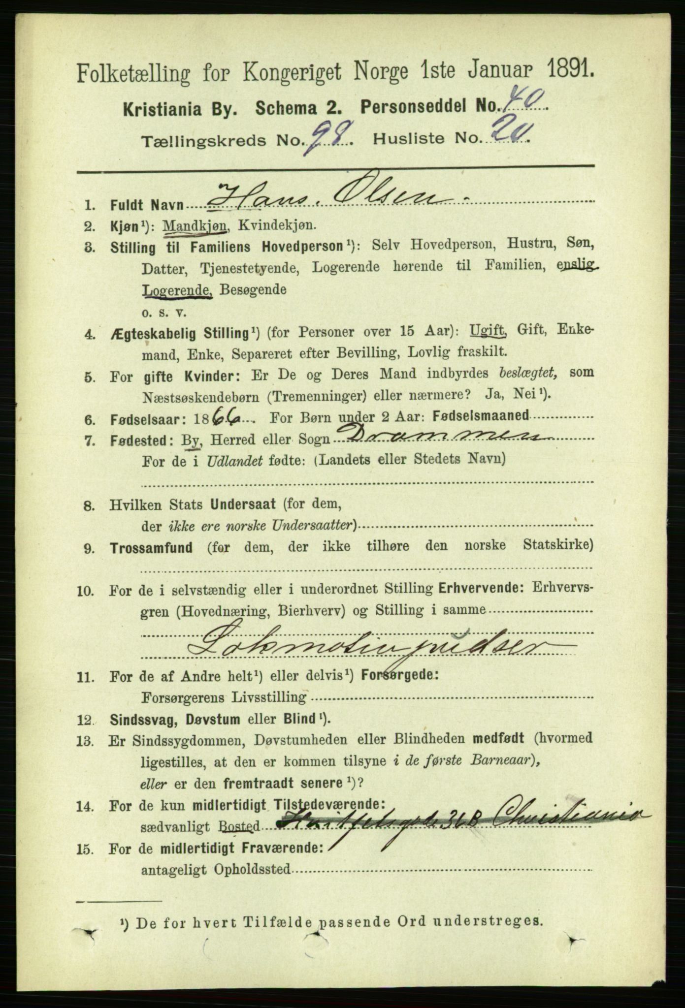 RA, 1891 census for 0301 Kristiania, 1891, p. 48368