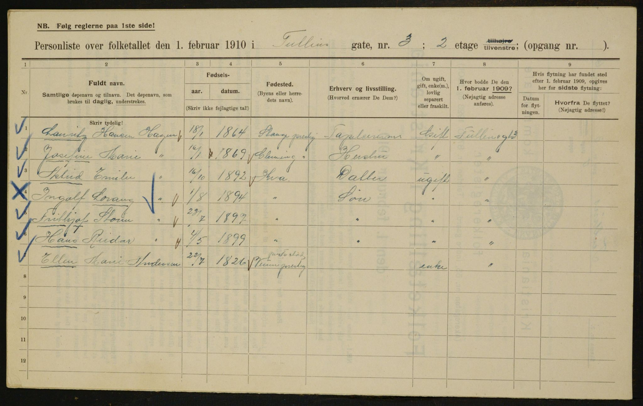 OBA, Municipal Census 1910 for Kristiania, 1910, p. 111380