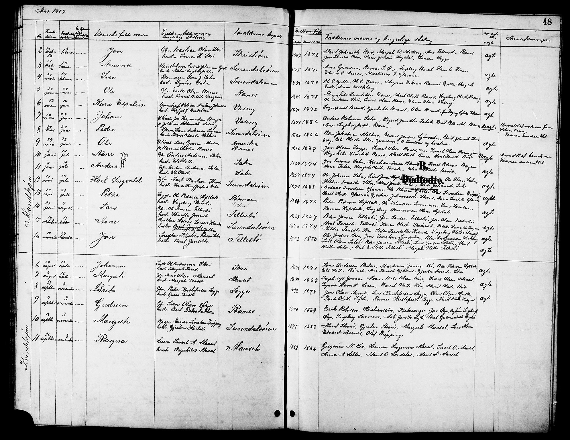 Ministerialprotokoller, klokkerbøker og fødselsregistre - Møre og Romsdal, AV/SAT-A-1454/596/L1058: Parish register (copy) no. 596C01, 1891-1907, p. 48