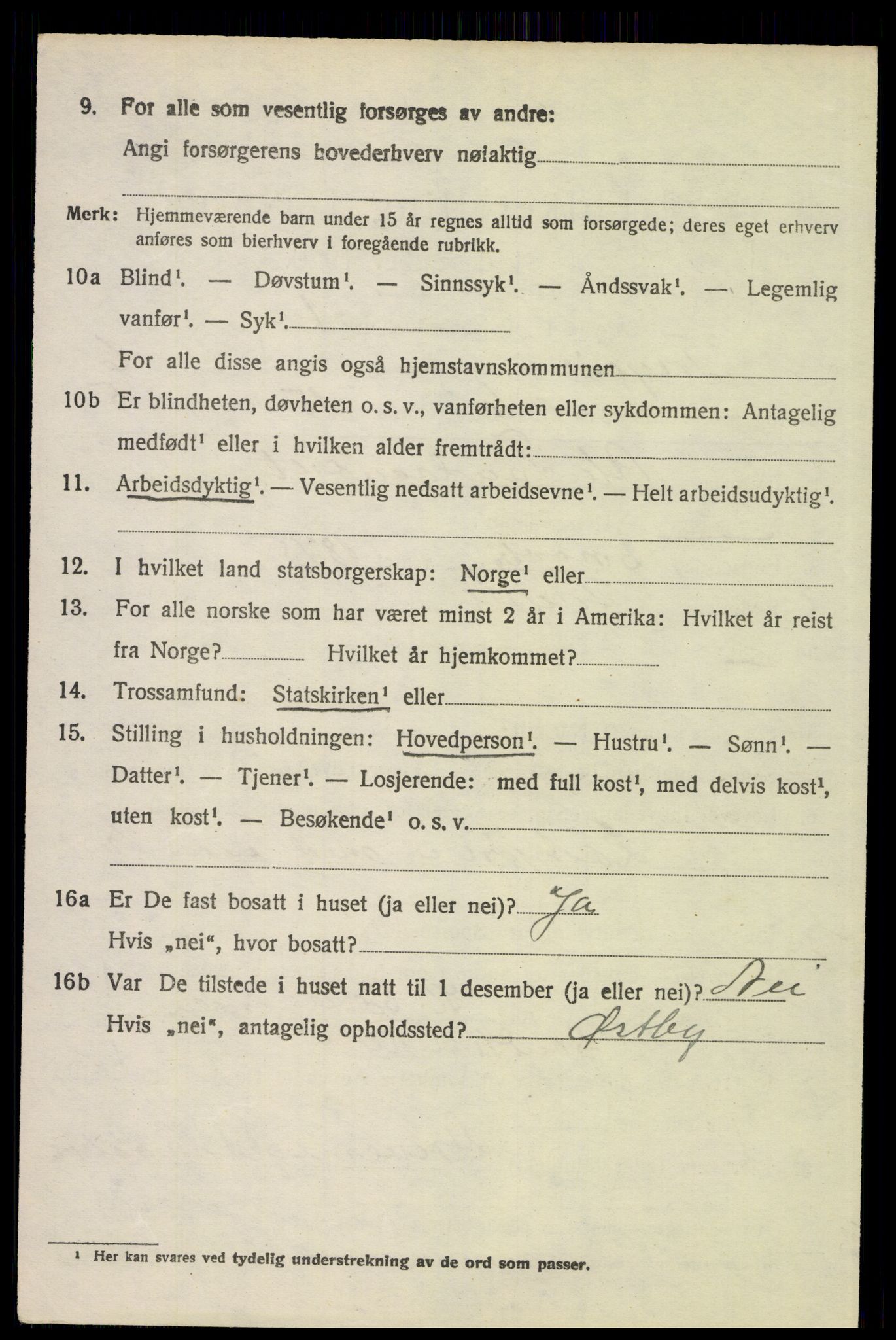 SAH, 1920 census for Trysil, 1920, p. 4600
