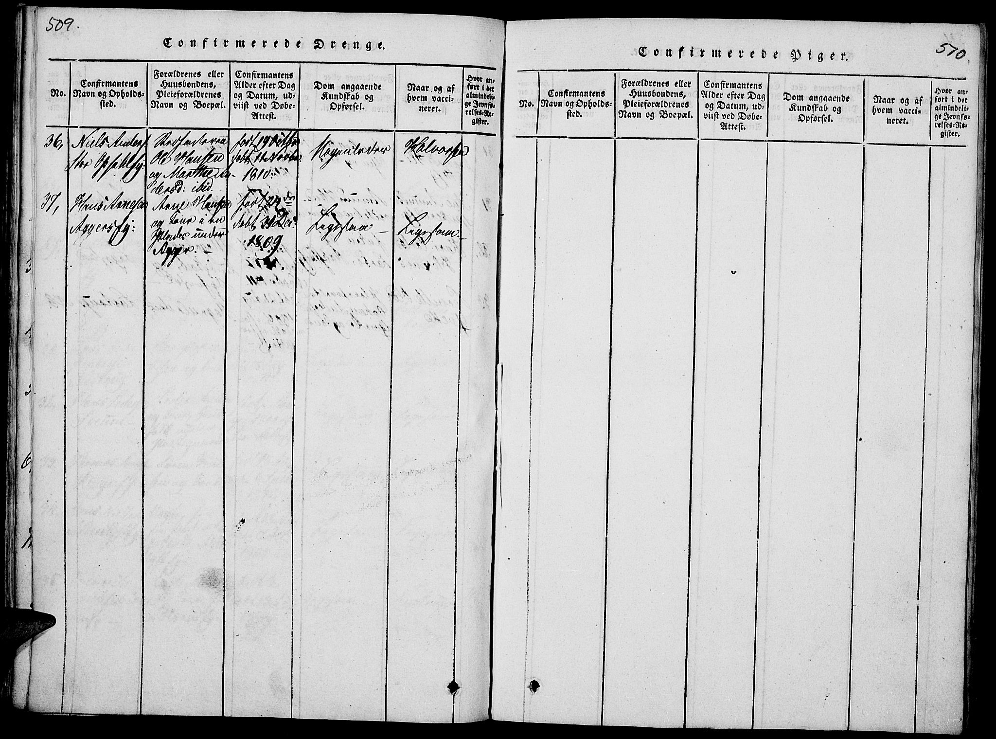 Vang prestekontor, Hedmark, SAH/PREST-008/H/Ha/Haa/L0008: Parish register (official) no. 8, 1815-1826, p. 509-510