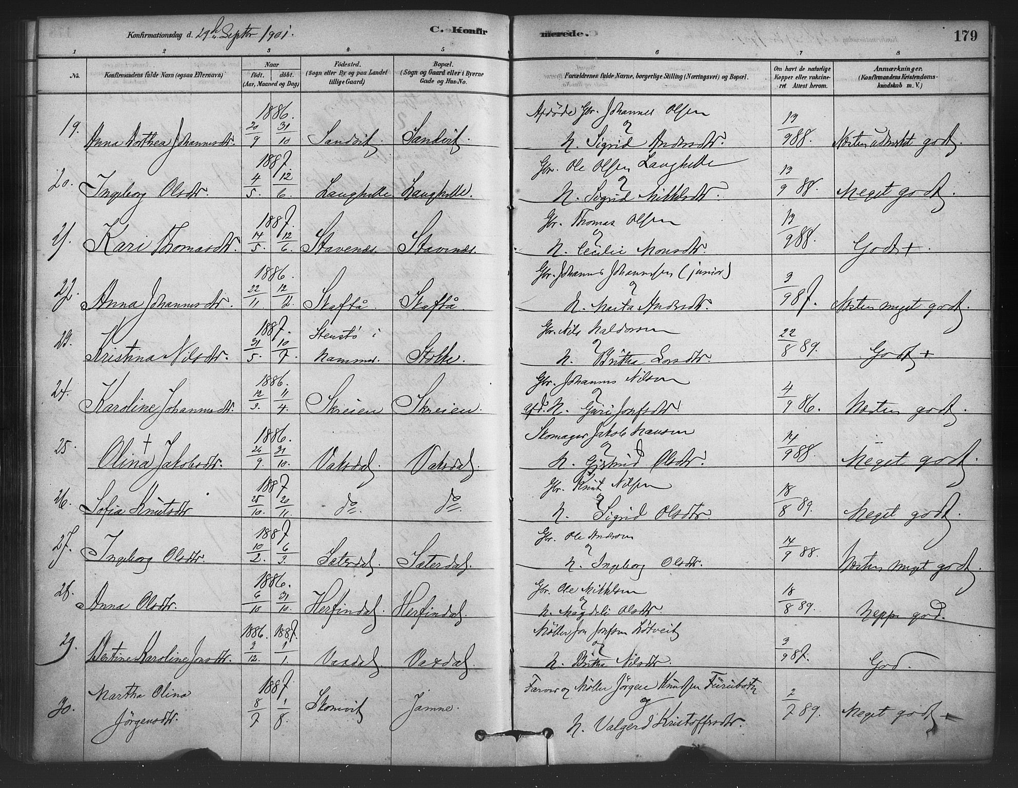 Bruvik Sokneprestembete, AV/SAB-A-74701/H/Haa: Parish register (official) no. B 1, 1878-1904, p. 179