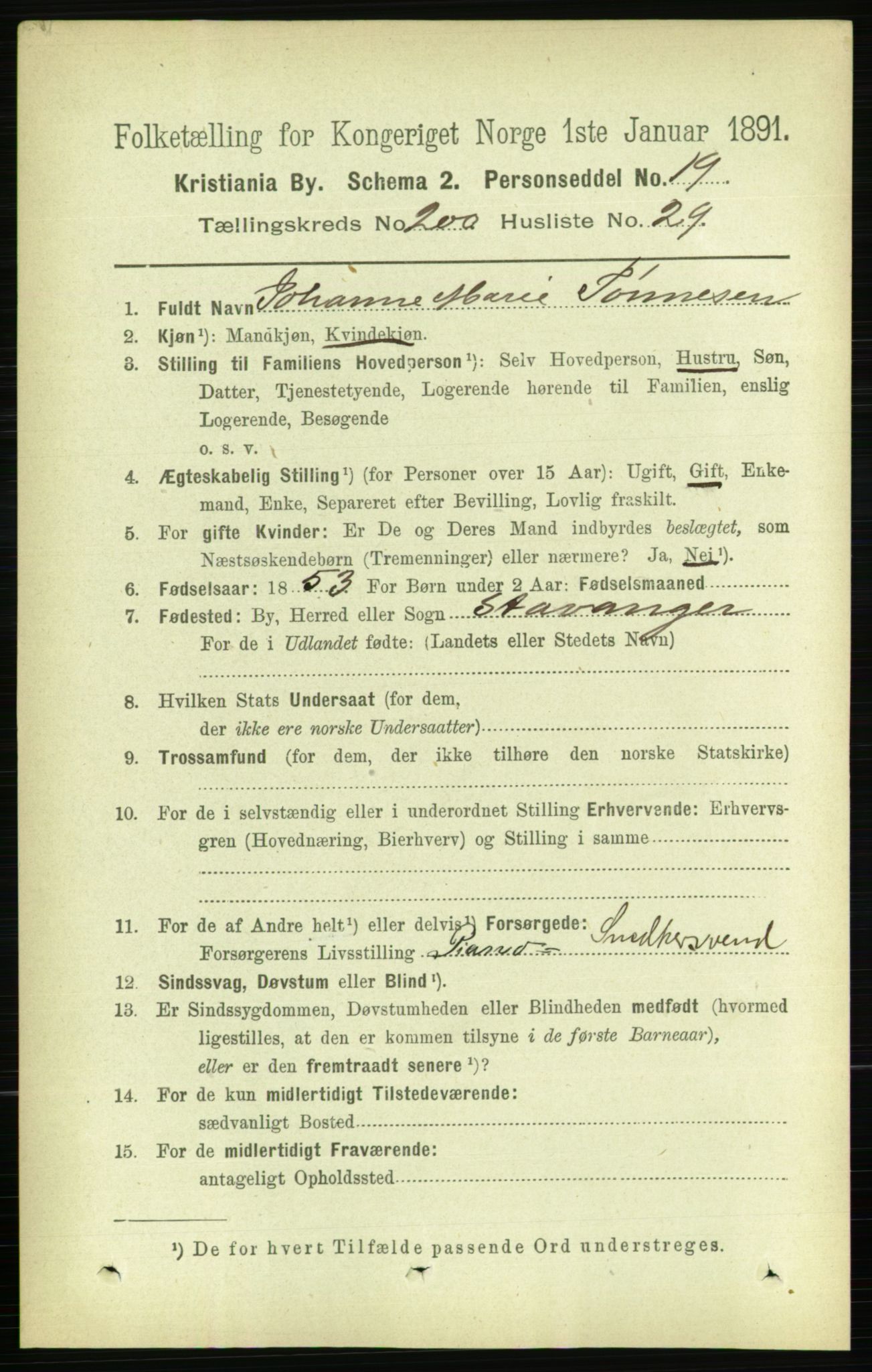 RA, 1891 census for 0301 Kristiania, 1891, p. 120654