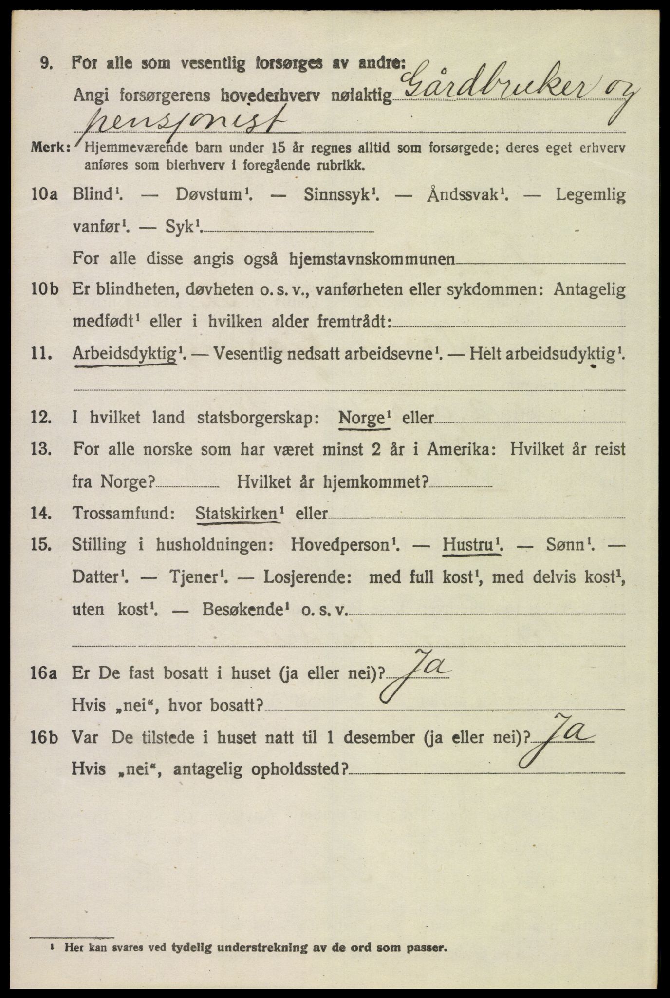 SAH, 1920 census for Tynset, 1920, p. 4077