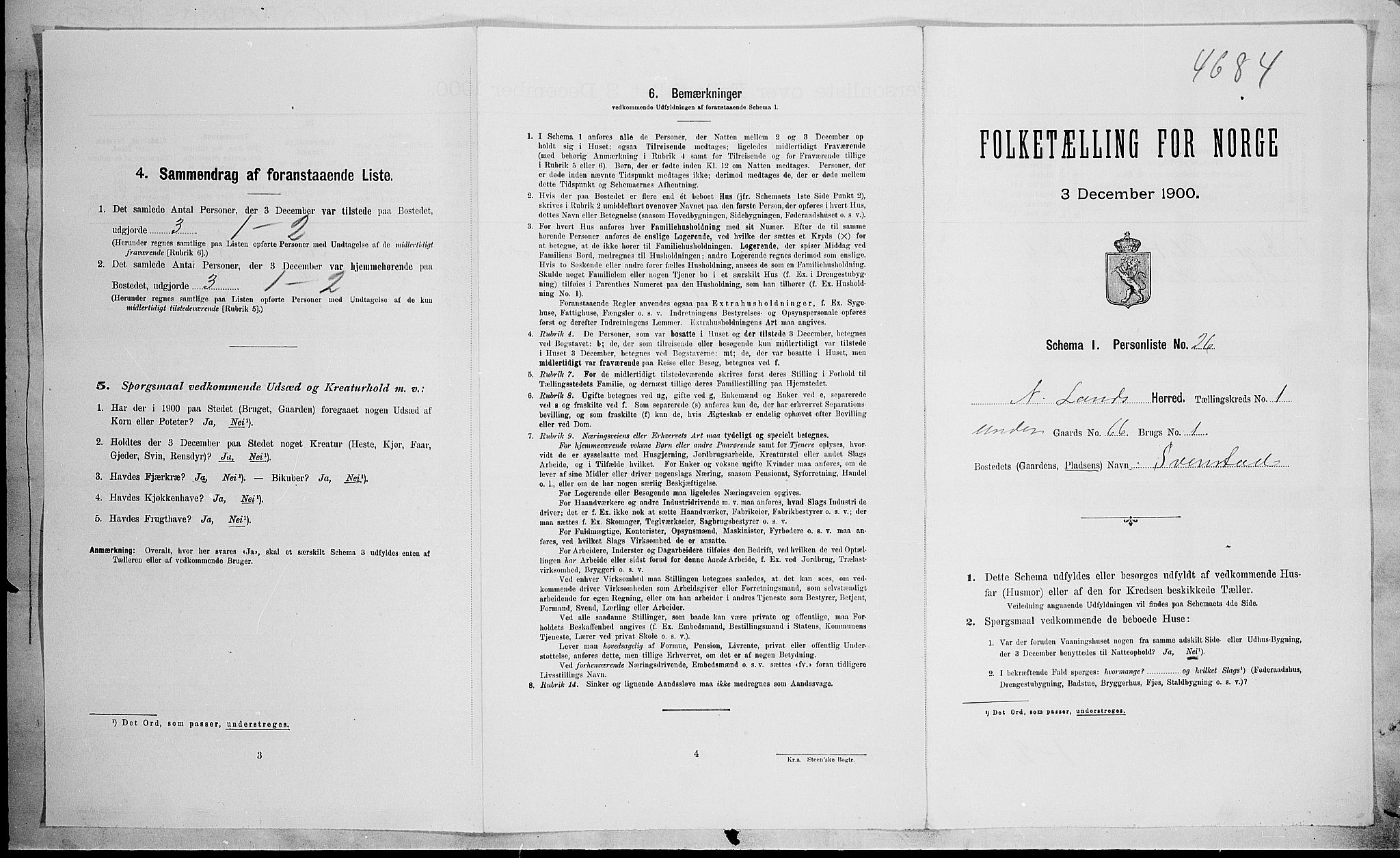 SAH, 1900 census for Nordre Land, 1900, p. 178