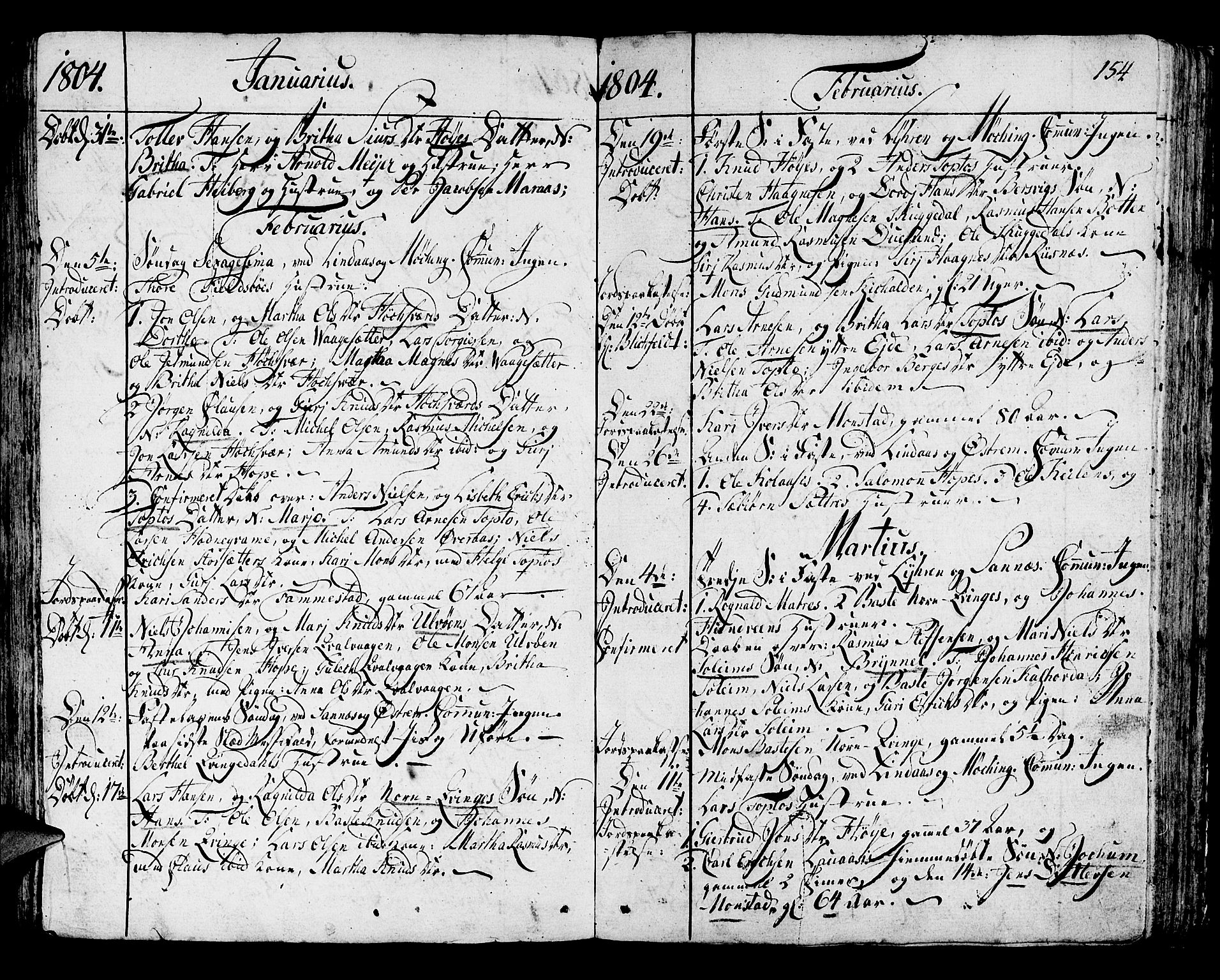 Lindås Sokneprestembete, SAB/A-76701/H/Haa: Parish register (official) no. A 5, 1791-1813, p. 154