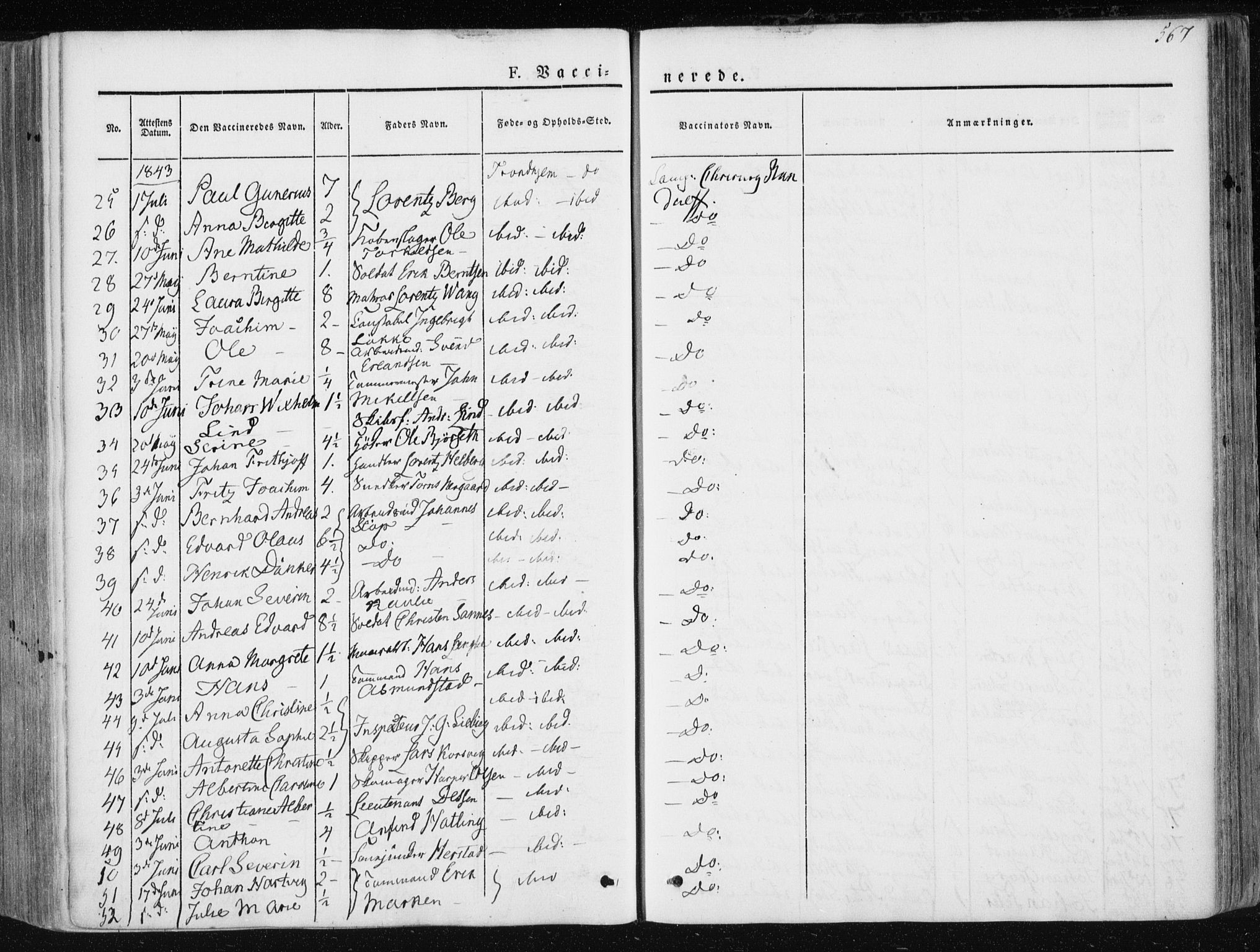 Ministerialprotokoller, klokkerbøker og fødselsregistre - Sør-Trøndelag, SAT/A-1456/601/L0049: Parish register (official) no. 601A17, 1839-1847, p. 567