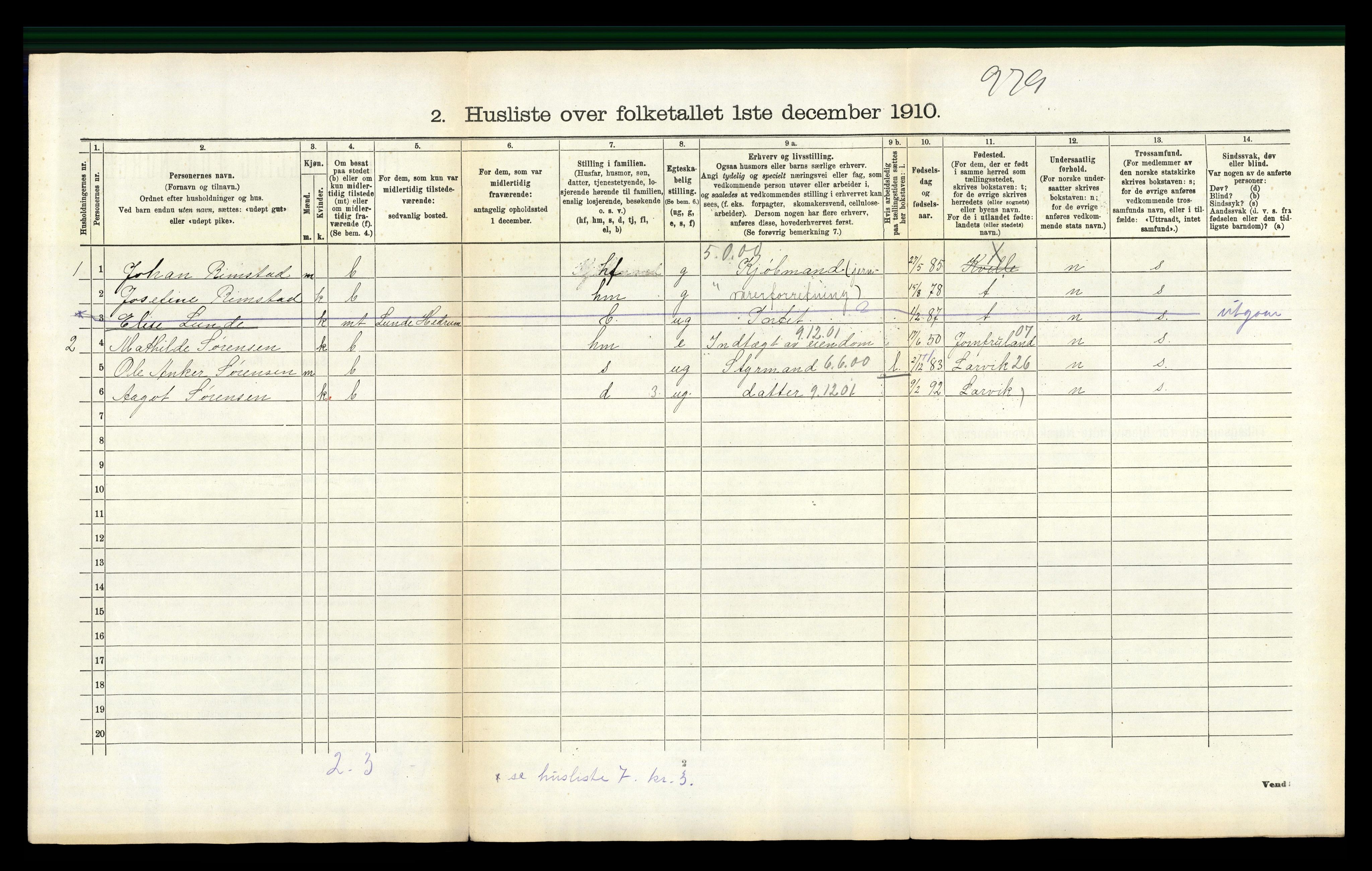 RA, 1910 census for Hedrum, 1910, p. 357