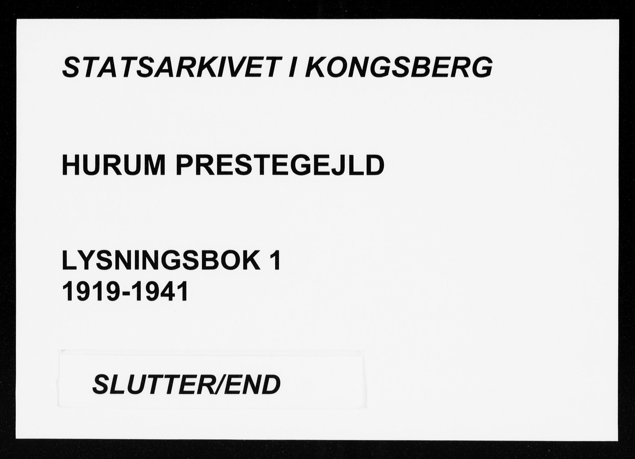 Hurum kirkebøker, AV/SAKO-A-229/H/Ha/L0001: Banns register no. 1, 1919-1941