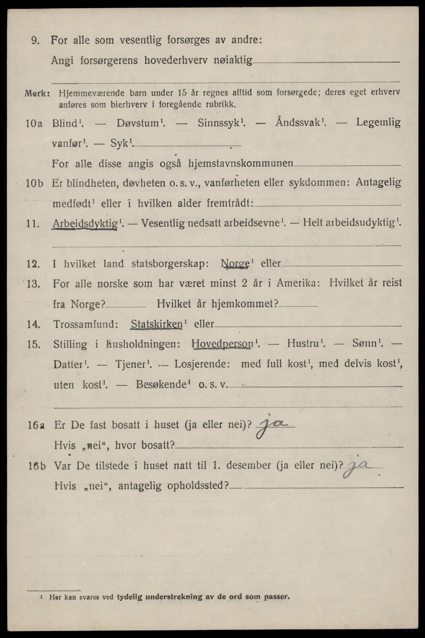 SAST, 1920 census for Torvastad, 1920, p. 4919