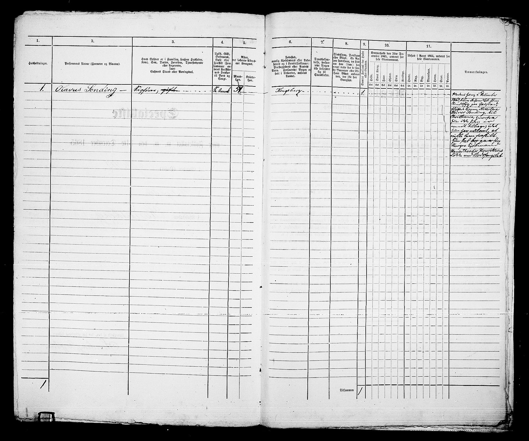 RA, 1865 census for Kongsberg/Kongsberg, 1865, p. 1004