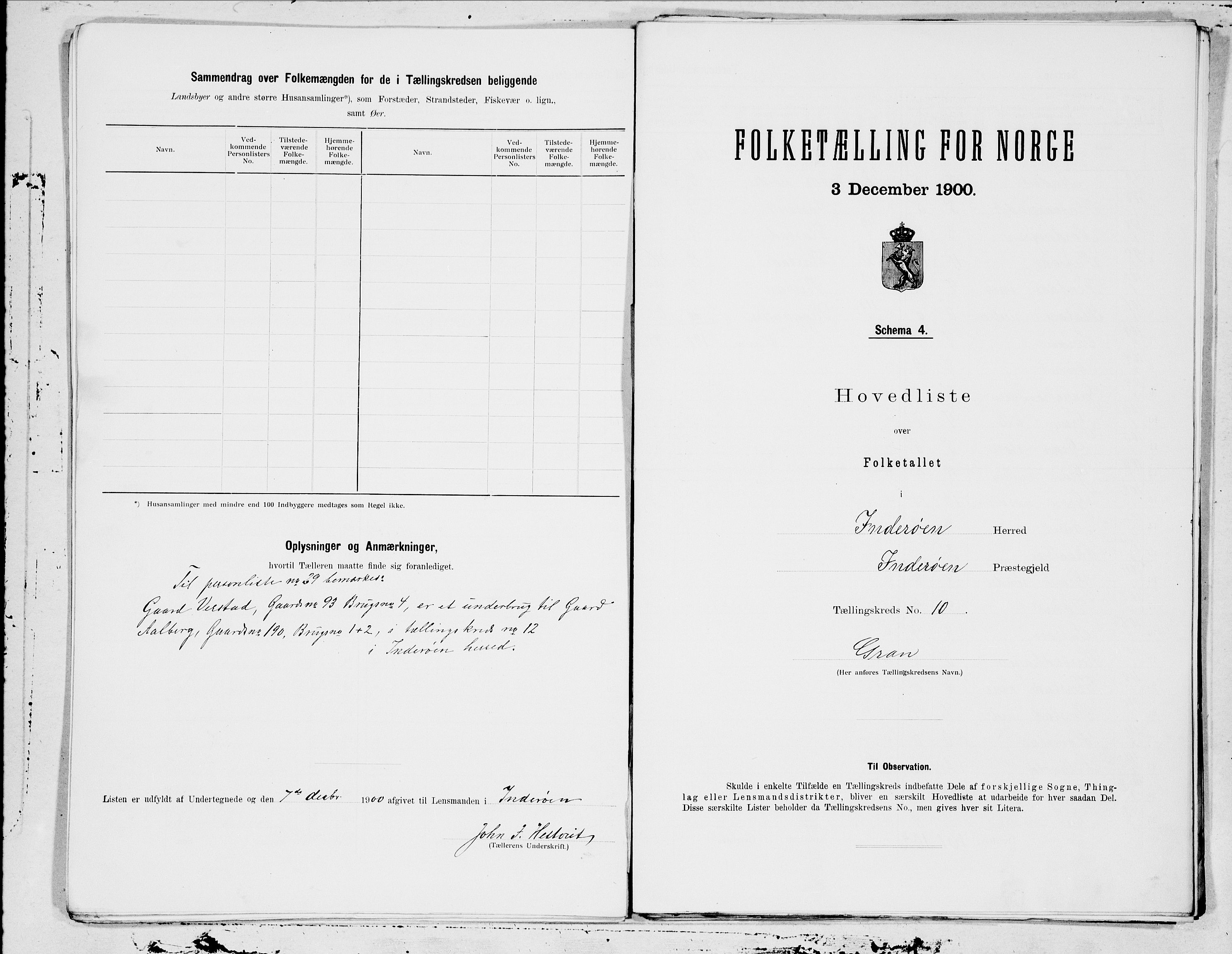 SAT, 1900 census for Inderøy, 1900, p. 20