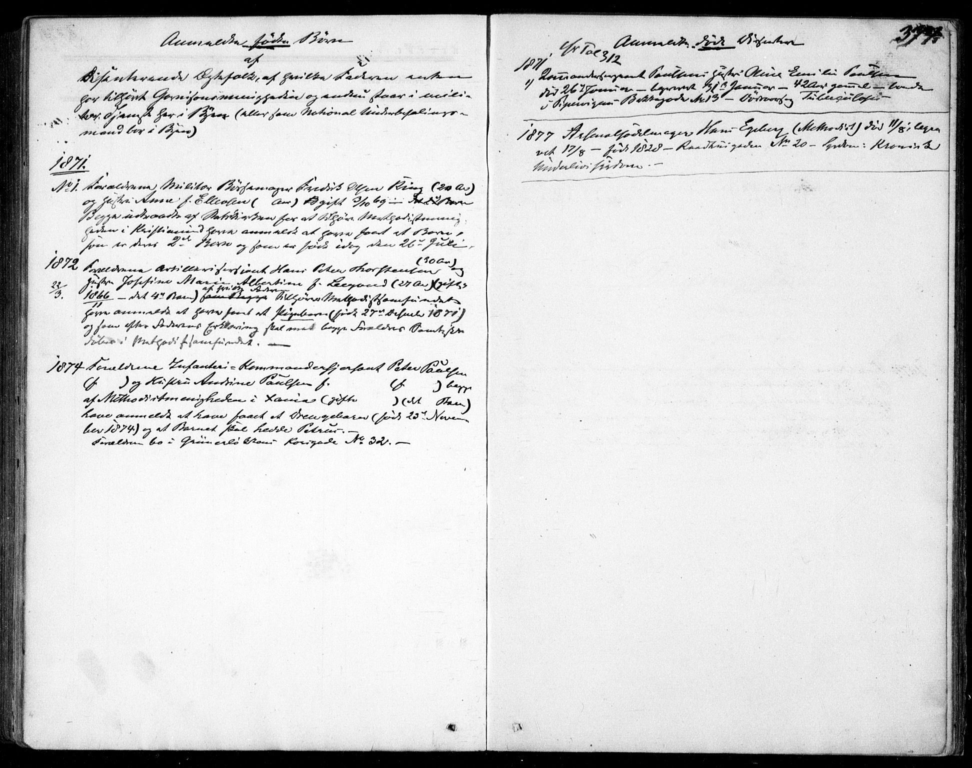 Garnisonsmenigheten Kirkebøker, SAO/A-10846/F/Fa/L0011: Parish register (official) no. 11, 1870-1880, p. 372