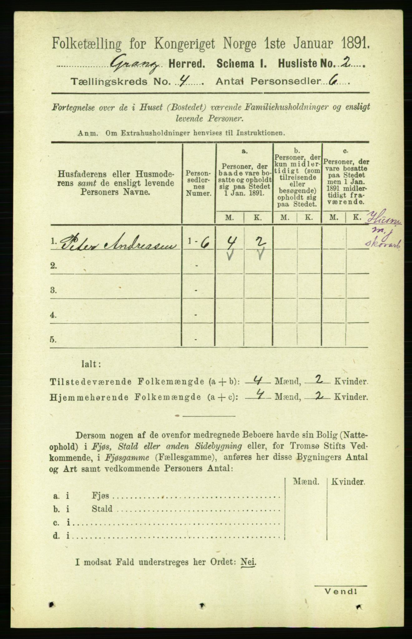 RA, 1891 census for 1742 Grong, 1891, p. 1443