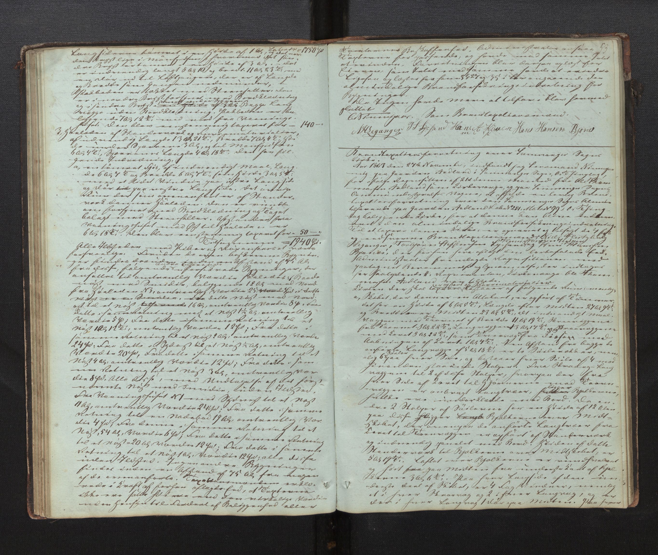 Lensmannen i Os, AV/SAB-A-34101/0012/L0001: Branntakstprotokoll, 1846-1873, p. 52b-53a