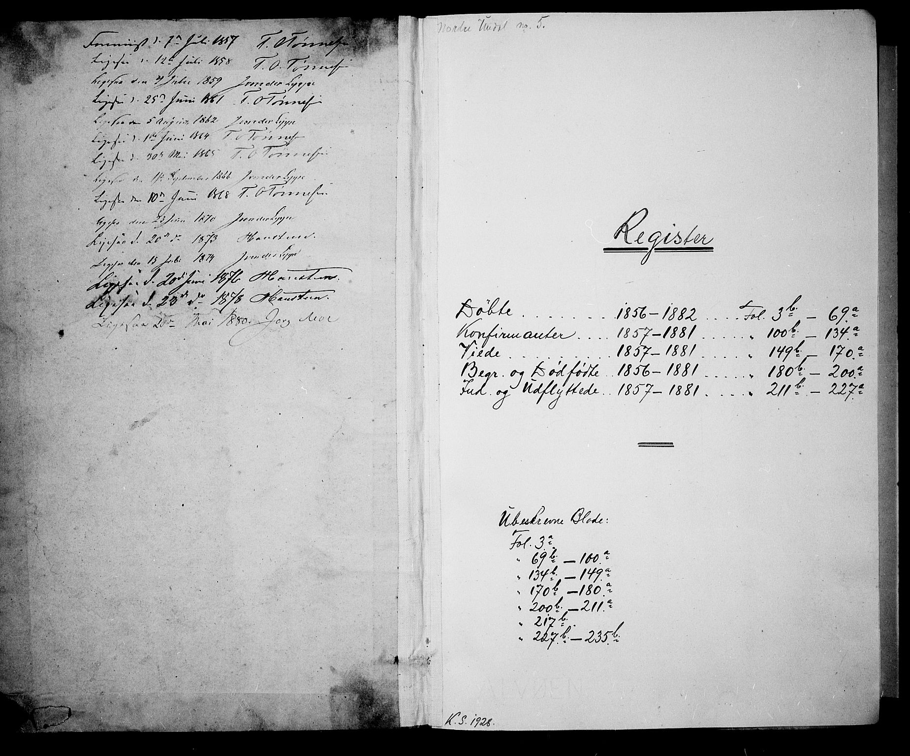 Nord-Audnedal sokneprestkontor, SAK/1111-0032/F/Fb/Fba/L0002: Parish register (copy) no. B 2, 1856-1882