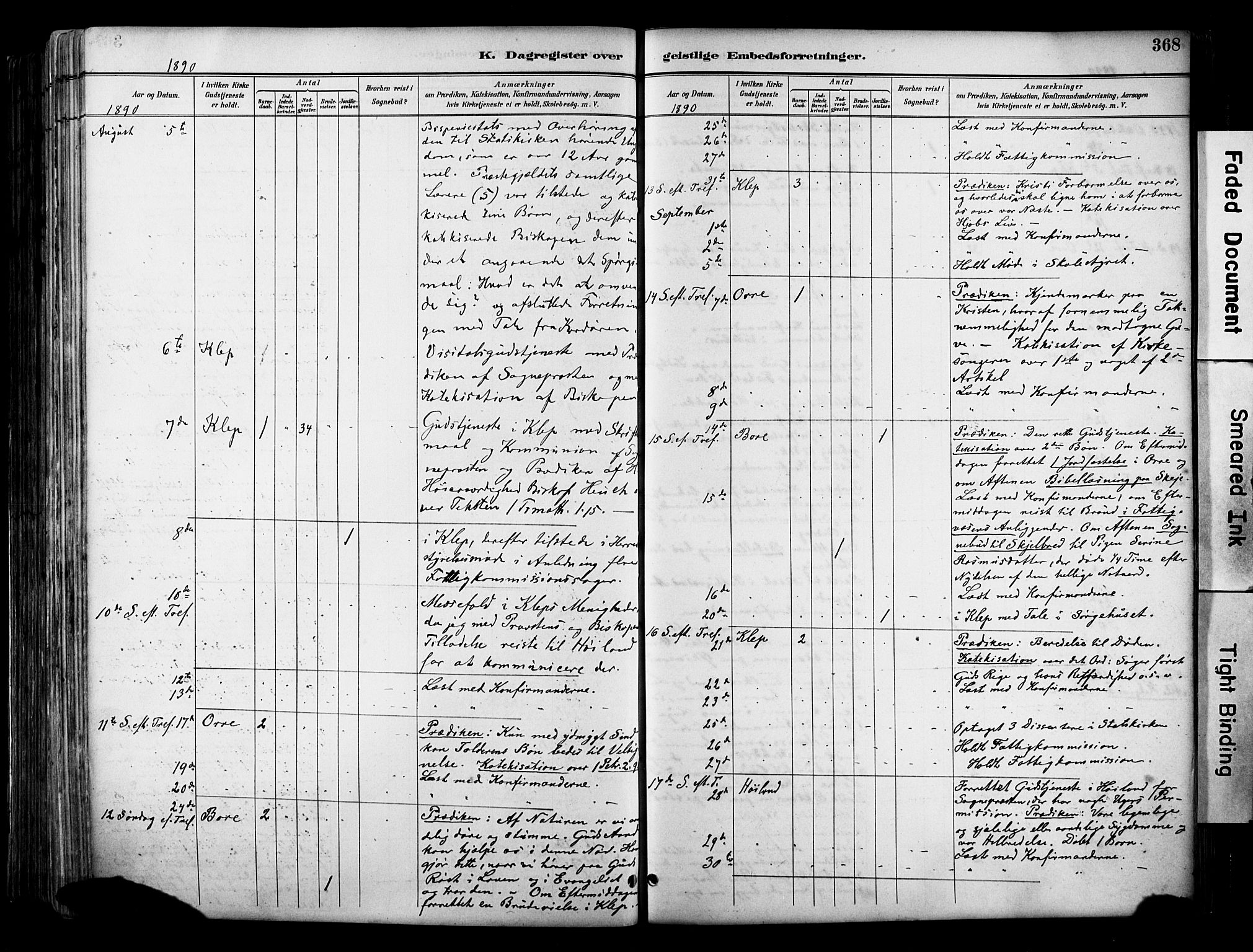 Klepp sokneprestkontor, AV/SAST-A-101803/001/3/30BA/L0009: Parish register (official) no. A 7, 1886-1915, p. 368