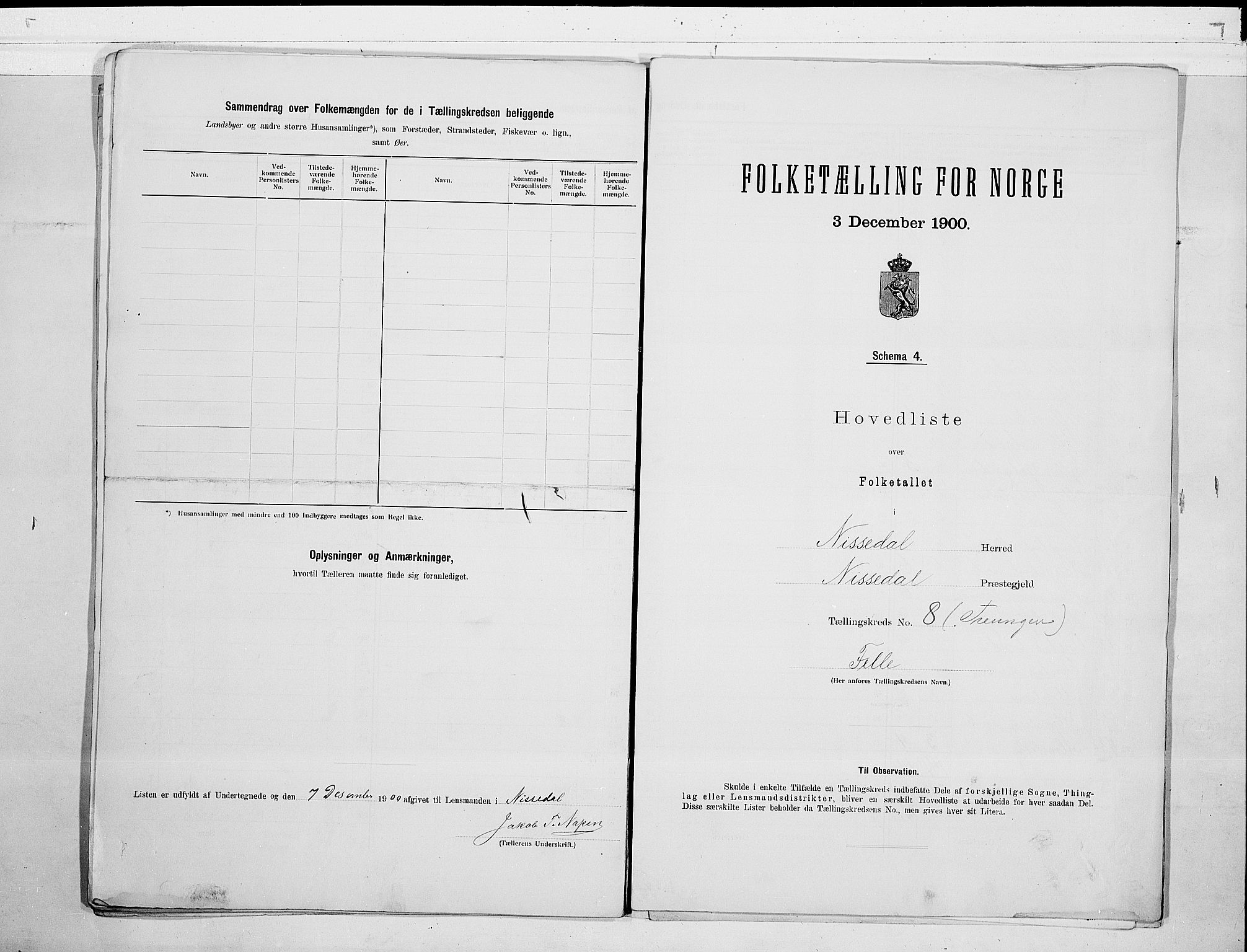 SAKO, 1900 census for Nissedal, 1900, p. 18