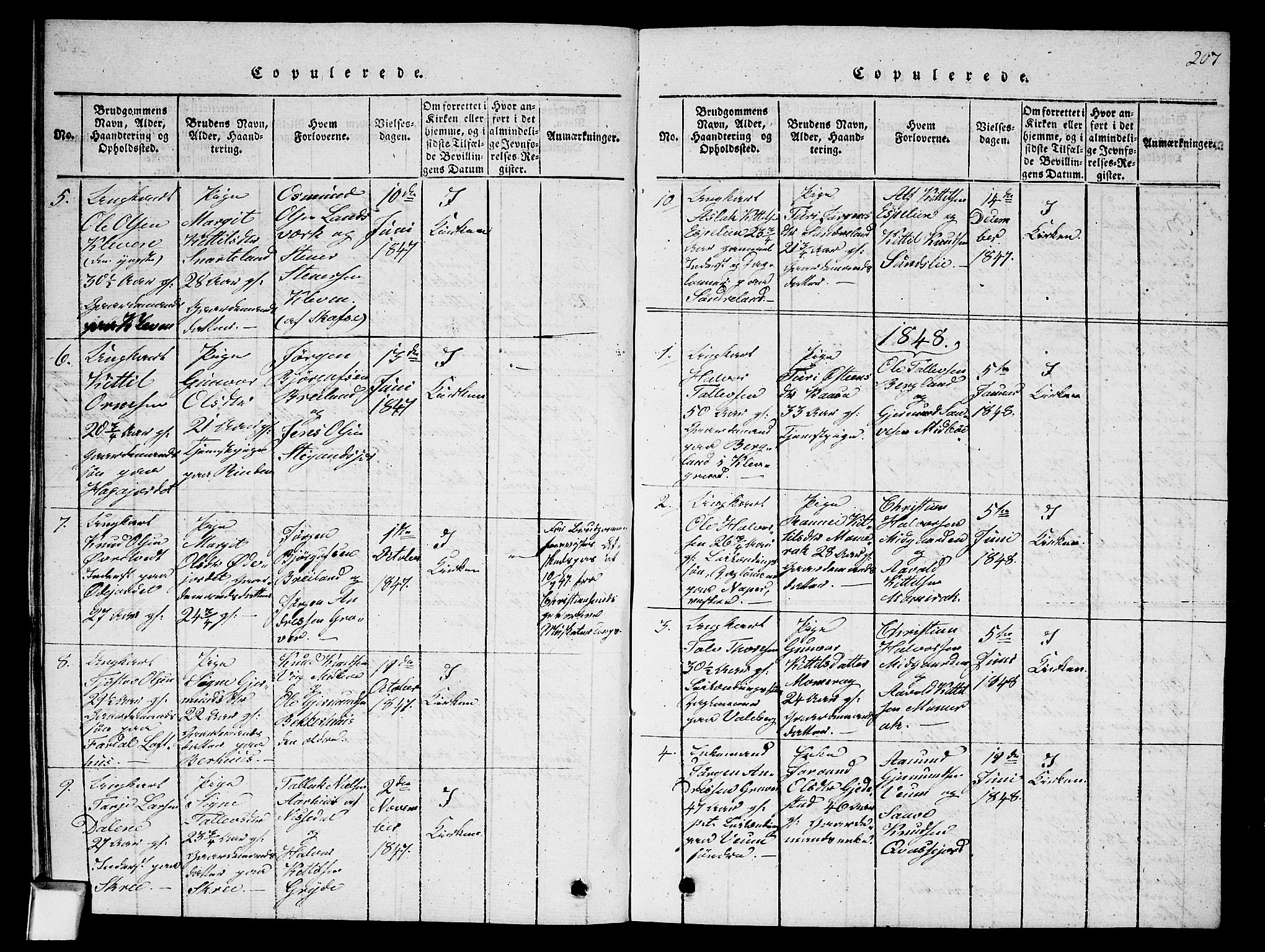 Fyresdal kirkebøker, SAKO/A-263/G/Ga/L0002: Parish register (copy) no. I 2, 1815-1857, p. 207