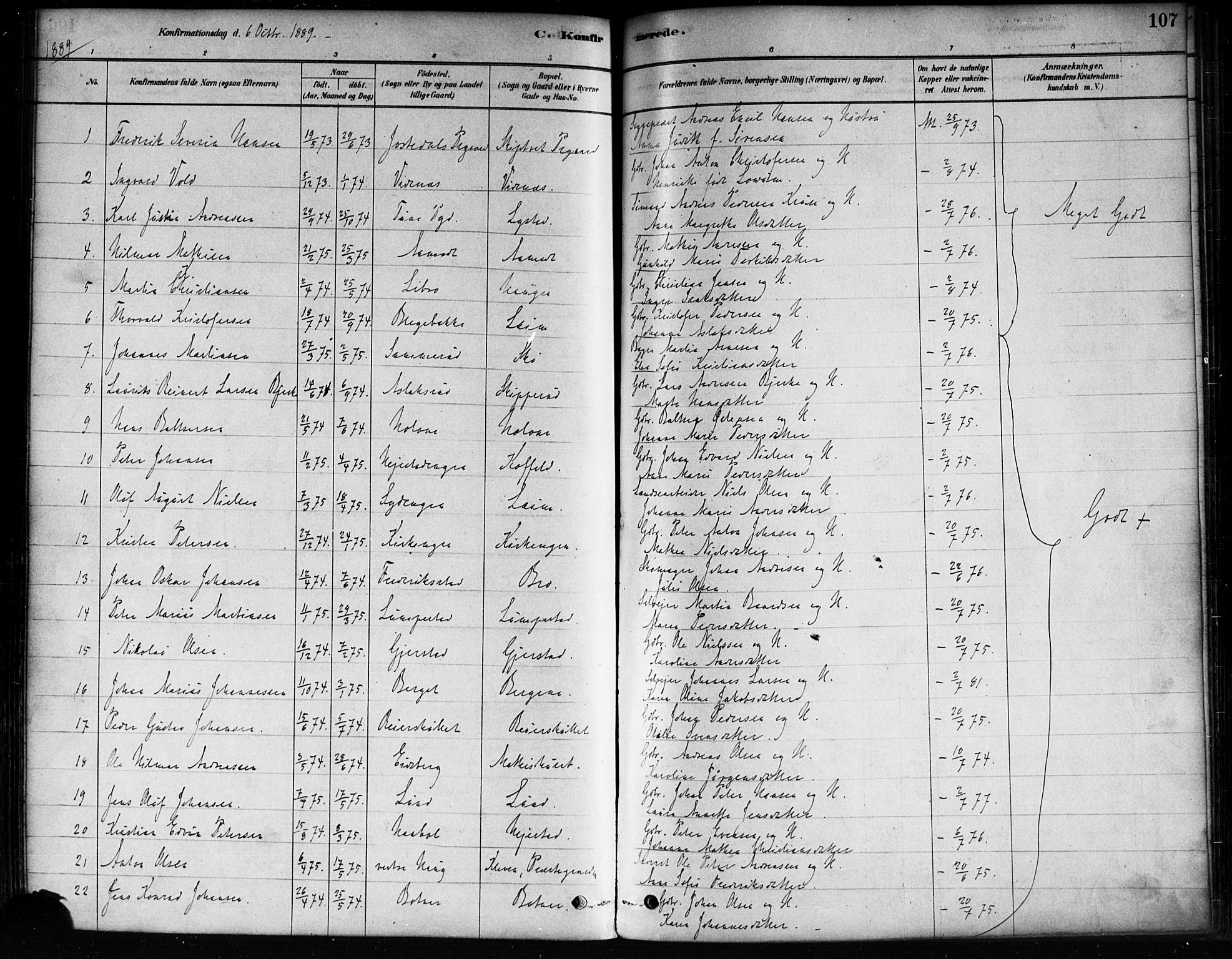 Skiptvet prestekontor Kirkebøker, AV/SAO-A-20009/F/Fa/L0009: Parish register (official) no. 9, 1878-1900, p. 107