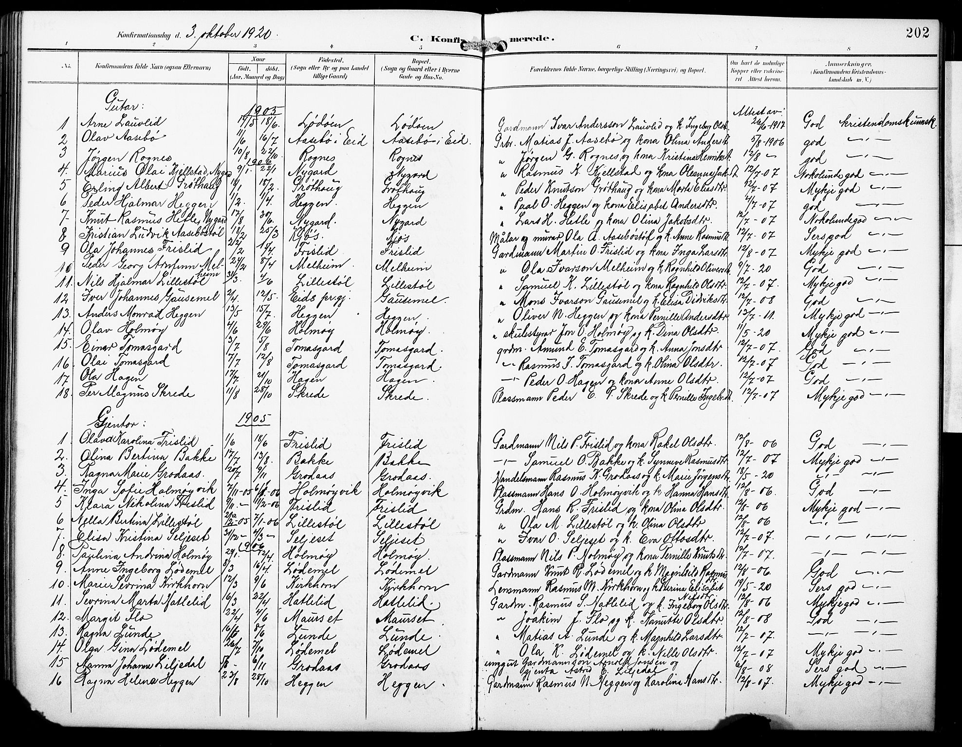 Hornindal sokneprestembete, AV/SAB-A-82401/H/Hab: Parish register (copy) no. A 2, 1894-1927, p. 202
