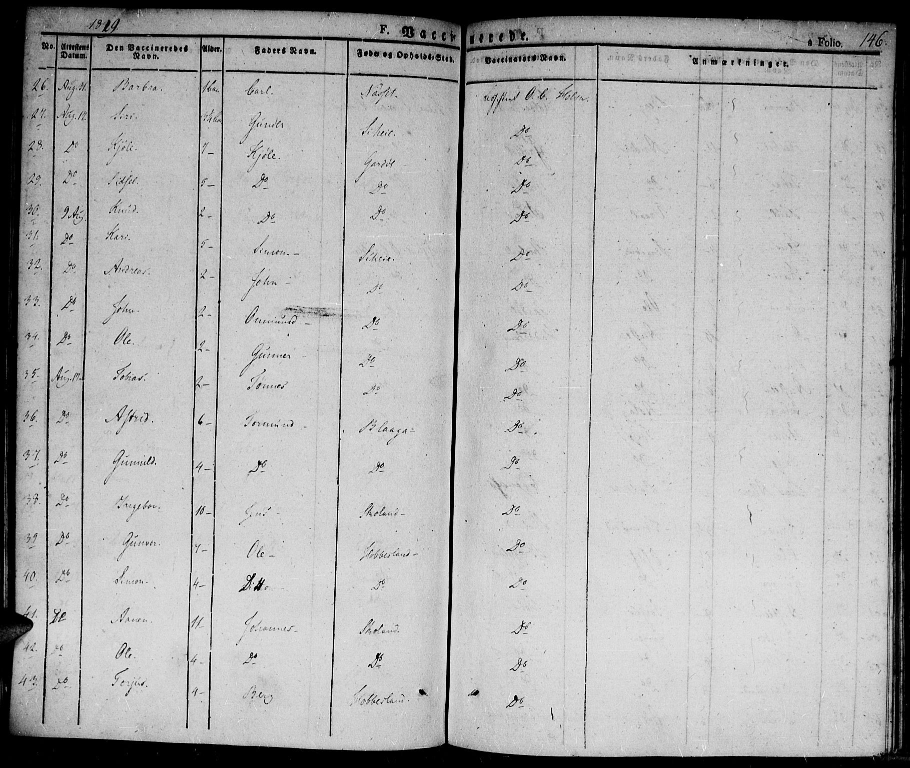 Hægebostad sokneprestkontor, AV/SAK-1111-0024/F/Fa/Fab/L0001: Parish register (official) no. A 1, 1823-1867, p. 146