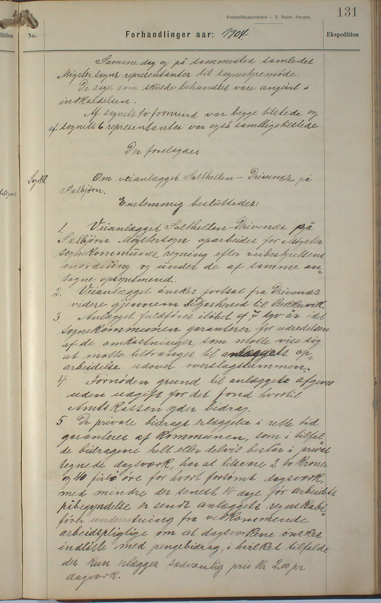 Austevoll kommune. Formannskapet, IKAH/1244-021/A/Aa/L0002a: Møtebok for heradstyret, 1901-1910, p. 260