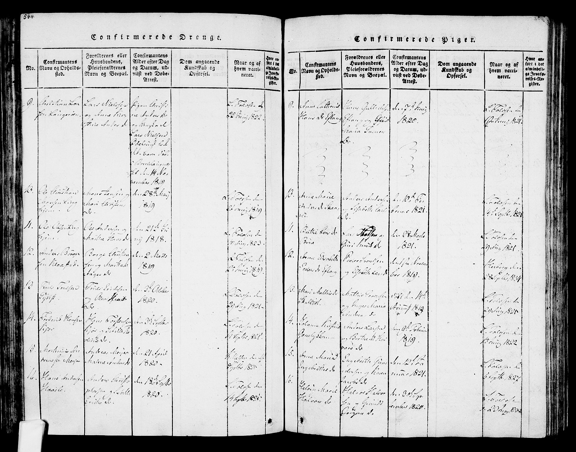 Tjølling kirkebøker, SAKO/A-60/F/Fa/L0005: Parish register (official) no. 5, 1814-1836, p. 544-545