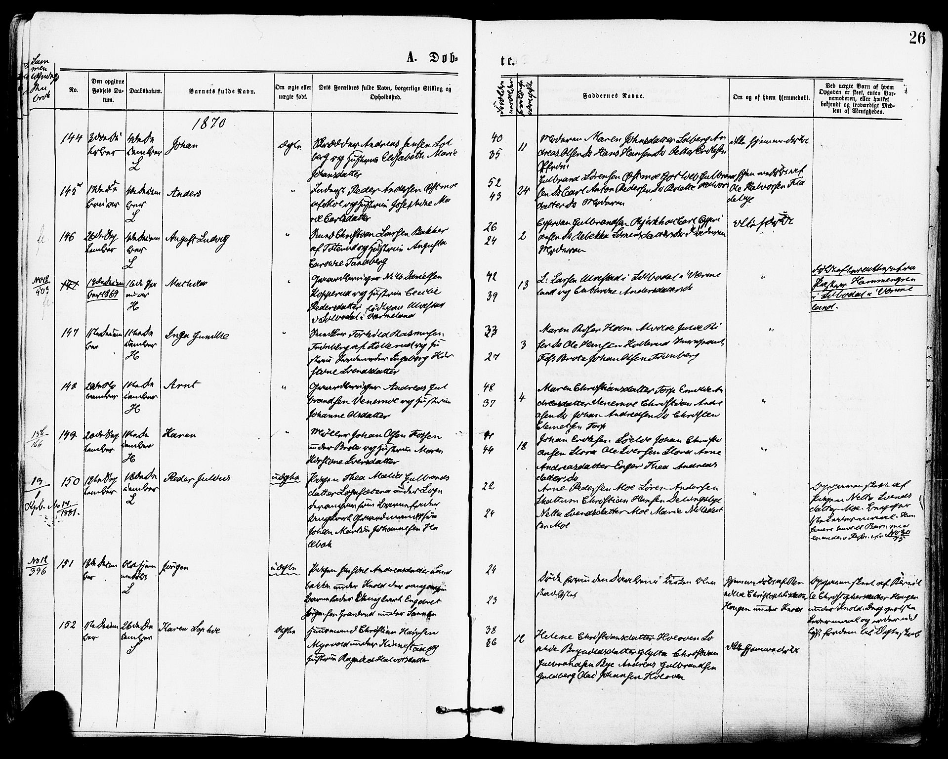 Høland prestekontor Kirkebøker, AV/SAO-A-10346a/F/Fa/L0012.a: Parish register (official) no. I 12A, 1869-1879, p. 26