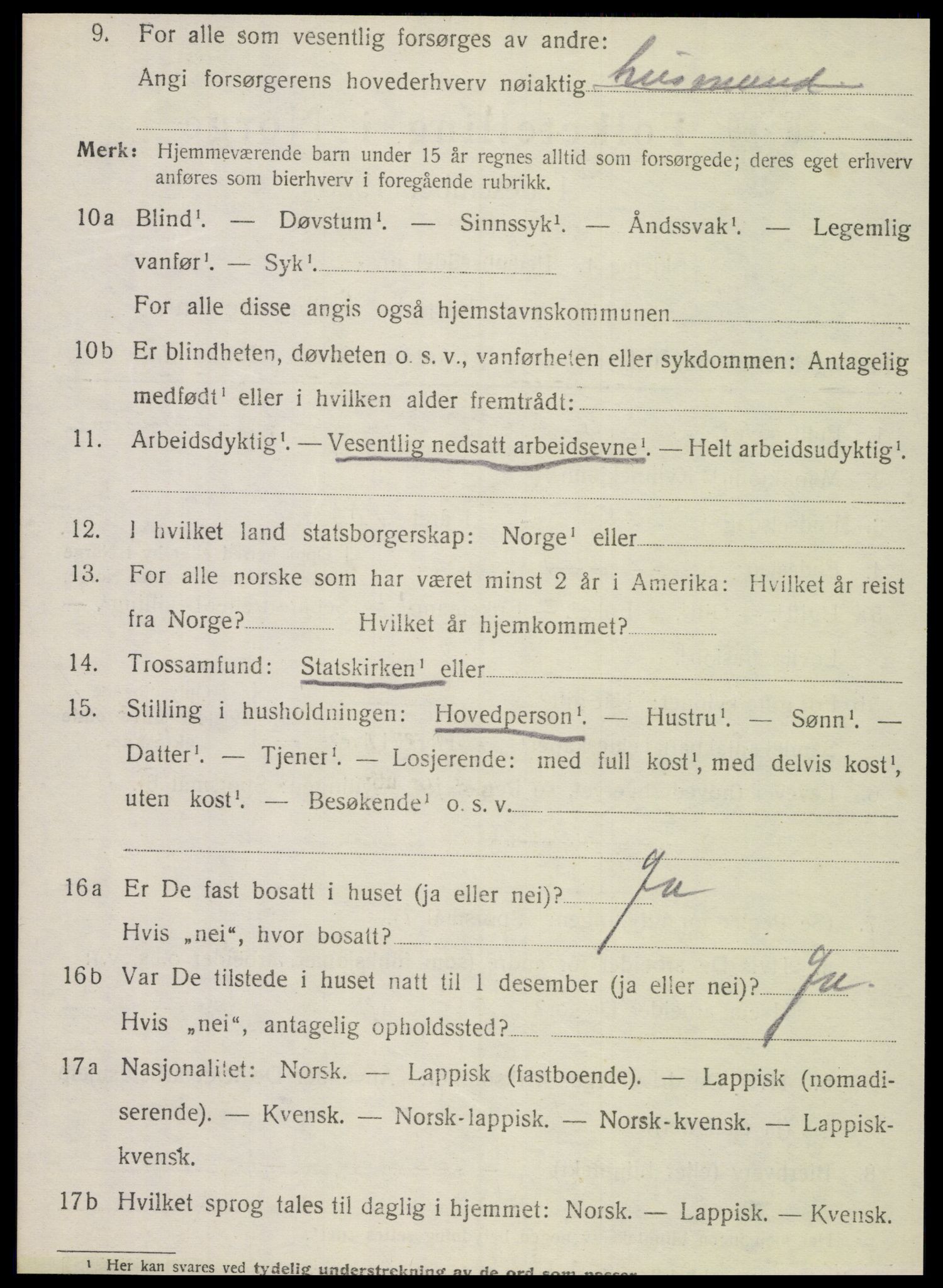 SAT, 1920 census for Dønnes, 1920, p. 2891