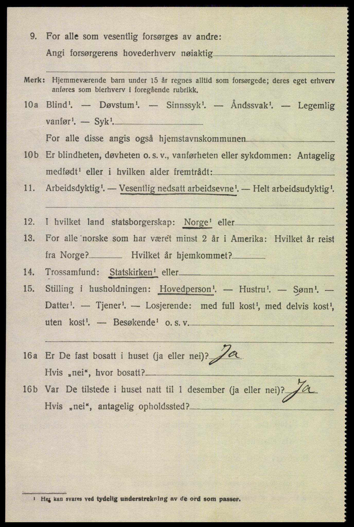 SAK, 1920 census for Lyngdal, 1920, p. 4636