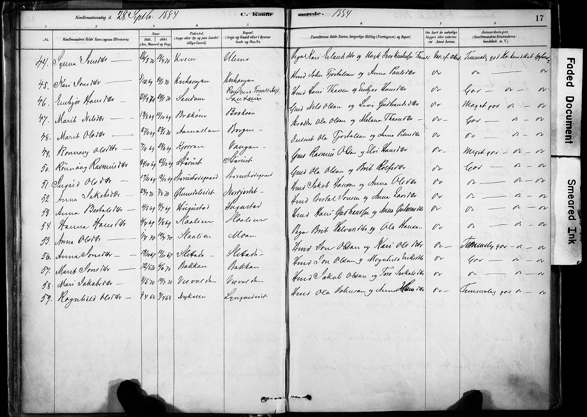 Lom prestekontor, SAH/PREST-070/K/L0009: Parish register (official) no. 9, 1878-1907, p. 17