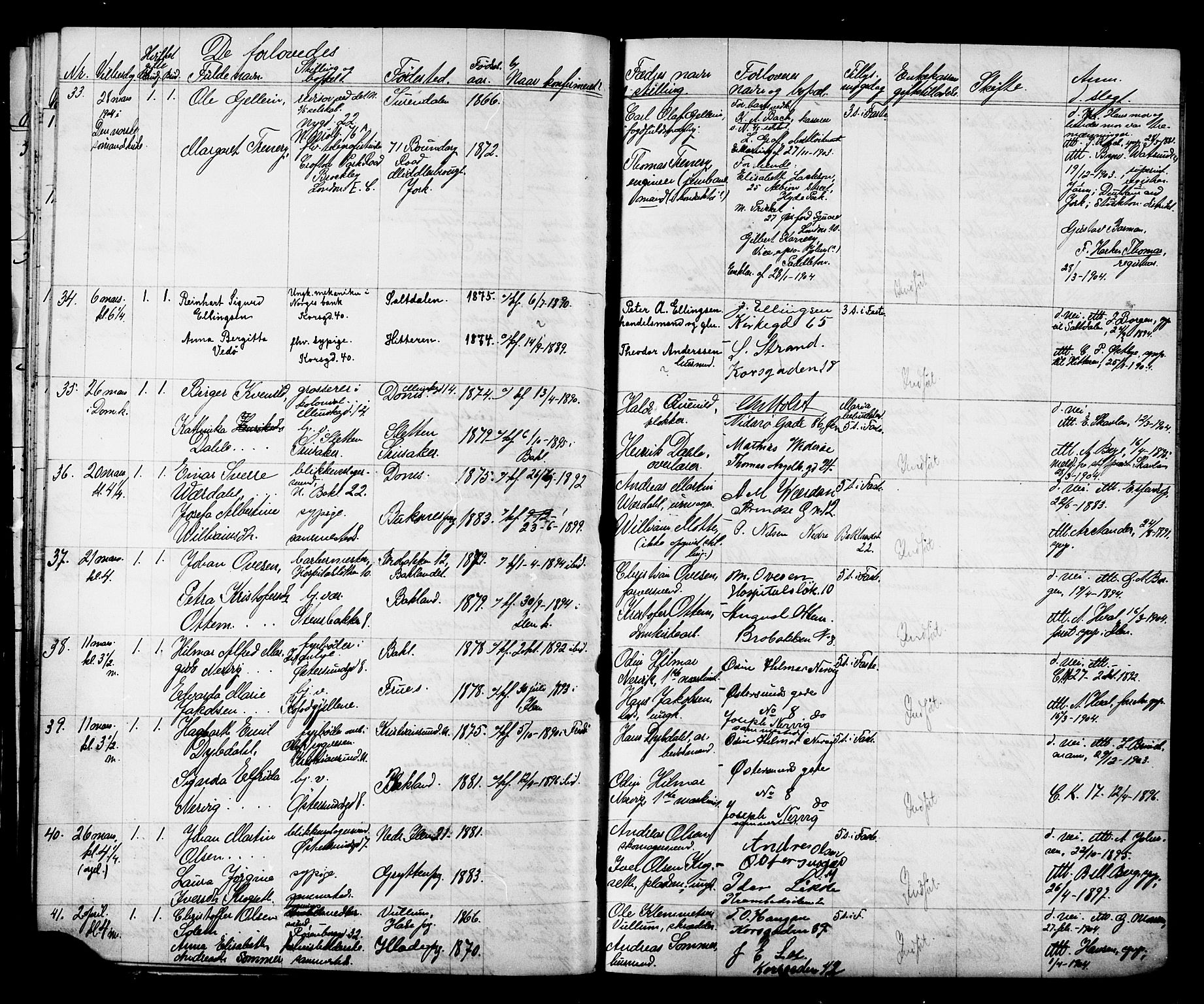 Ministerialprotokoller, klokkerbøker og fødselsregistre - Sør-Trøndelag, AV/SAT-A-1456/604/L0192: Parish register (official) no. 604A13, 1901-1906