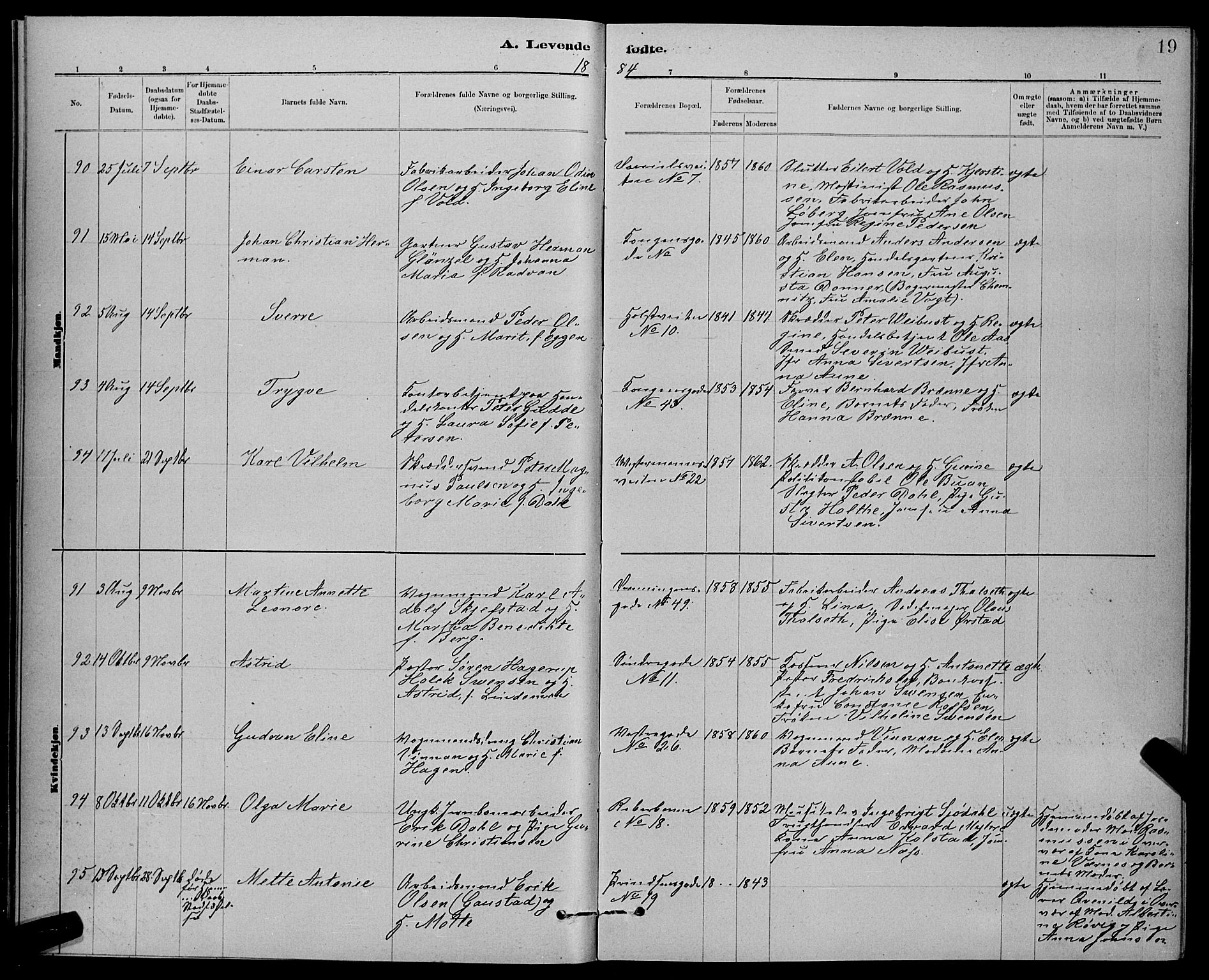 Ministerialprotokoller, klokkerbøker og fødselsregistre - Sør-Trøndelag, AV/SAT-A-1456/601/L0092: Parish register (copy) no. 601C10, 1884-1897, p. 19