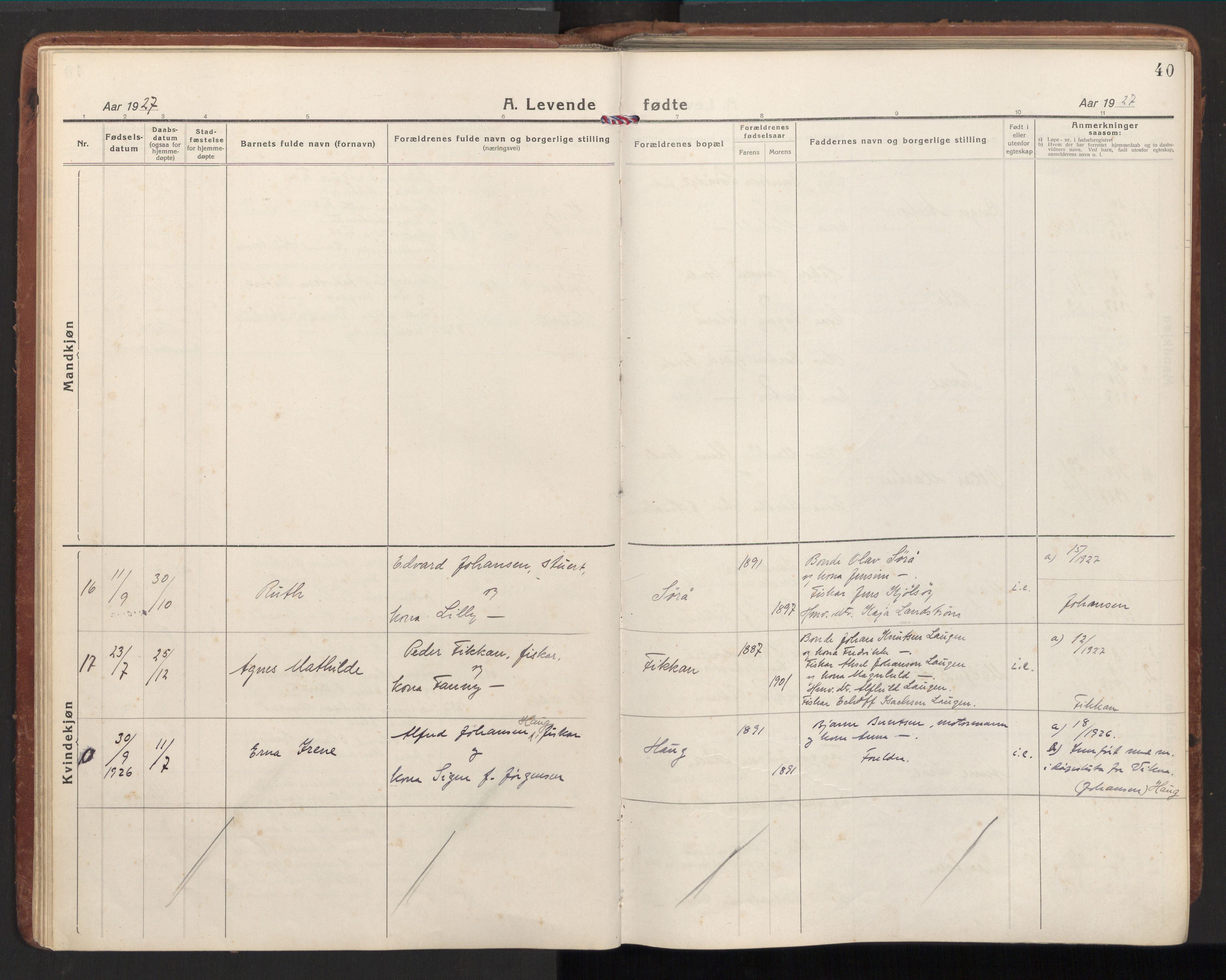 Ministerialprotokoller, klokkerbøker og fødselsregistre - Nord-Trøndelag, SAT/A-1458/784/L0678: Parish register (official) no. 784A13, 1921-1938, p. 40