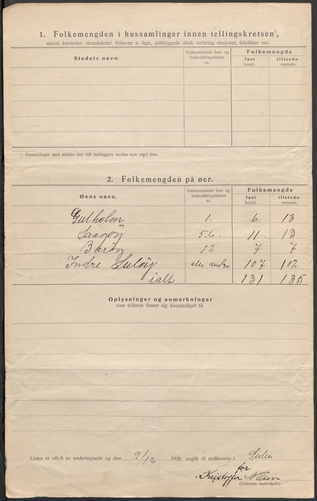 SAB, 1920 census for Solund, 1920, p. 22