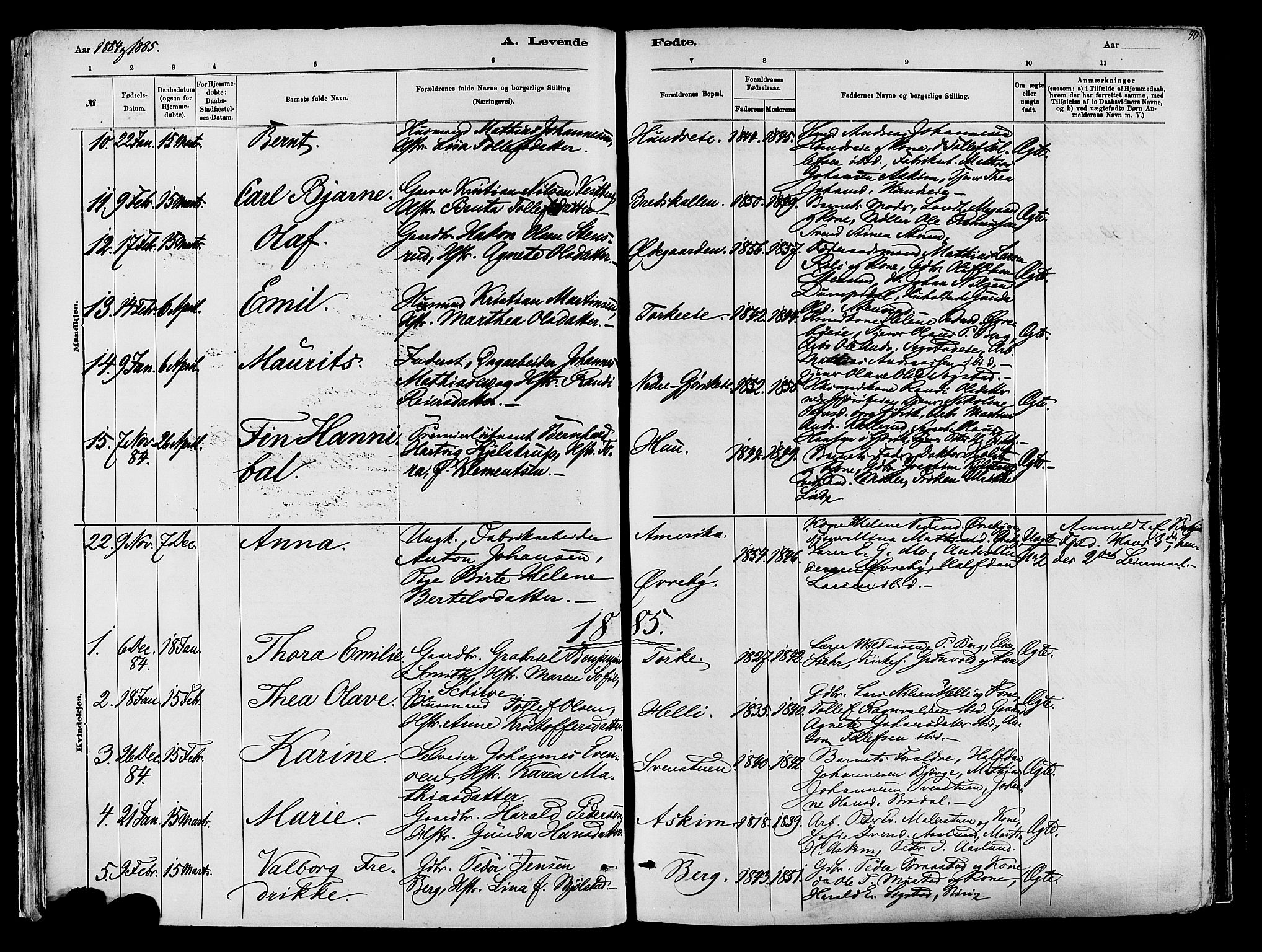 Vardal prestekontor, SAH/PREST-100/H/Ha/Haa/L0009: Parish register (official) no. 9, 1878-1892, p. 40