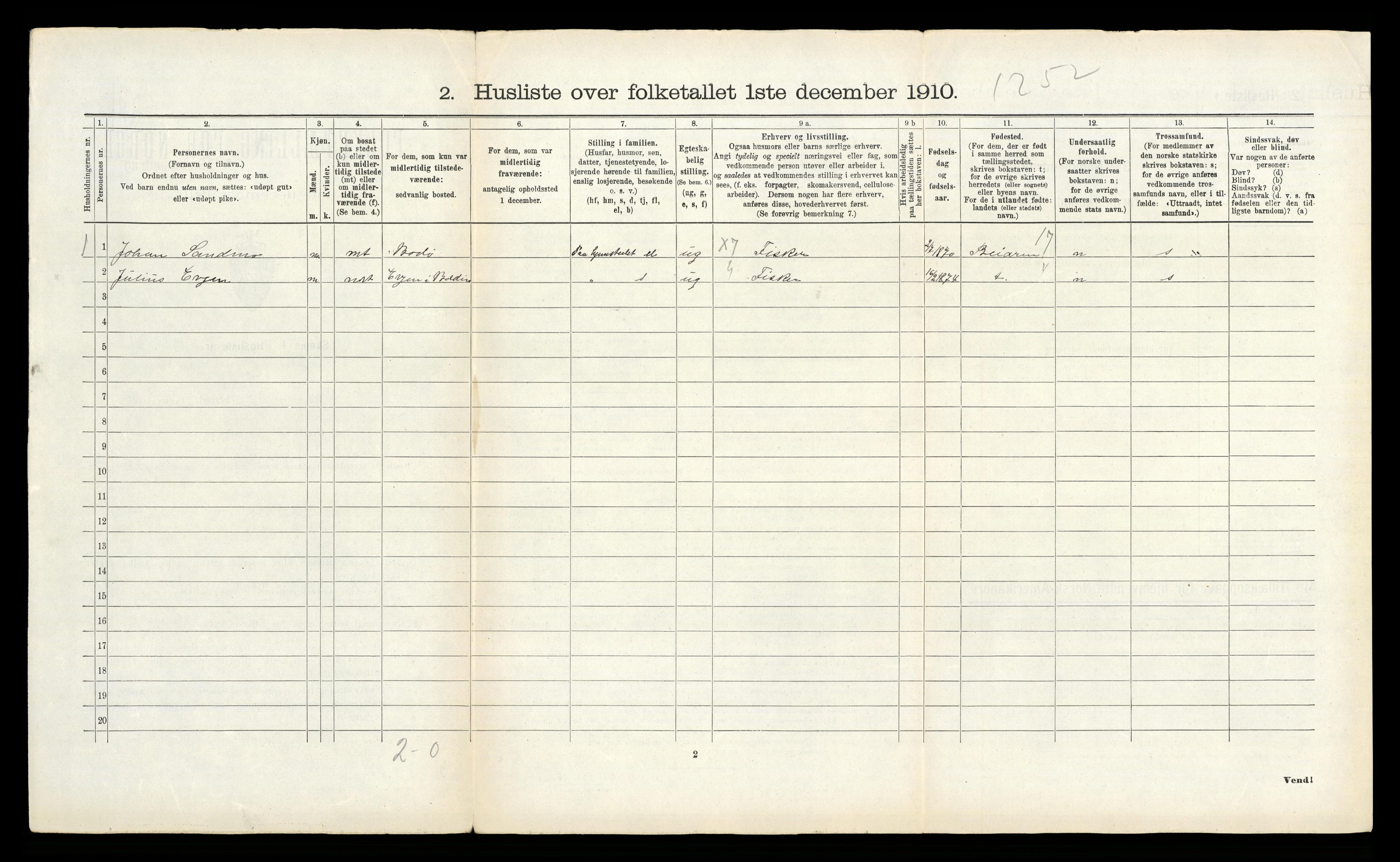 RA, 1910 census for Bodin, 1910, p. 630