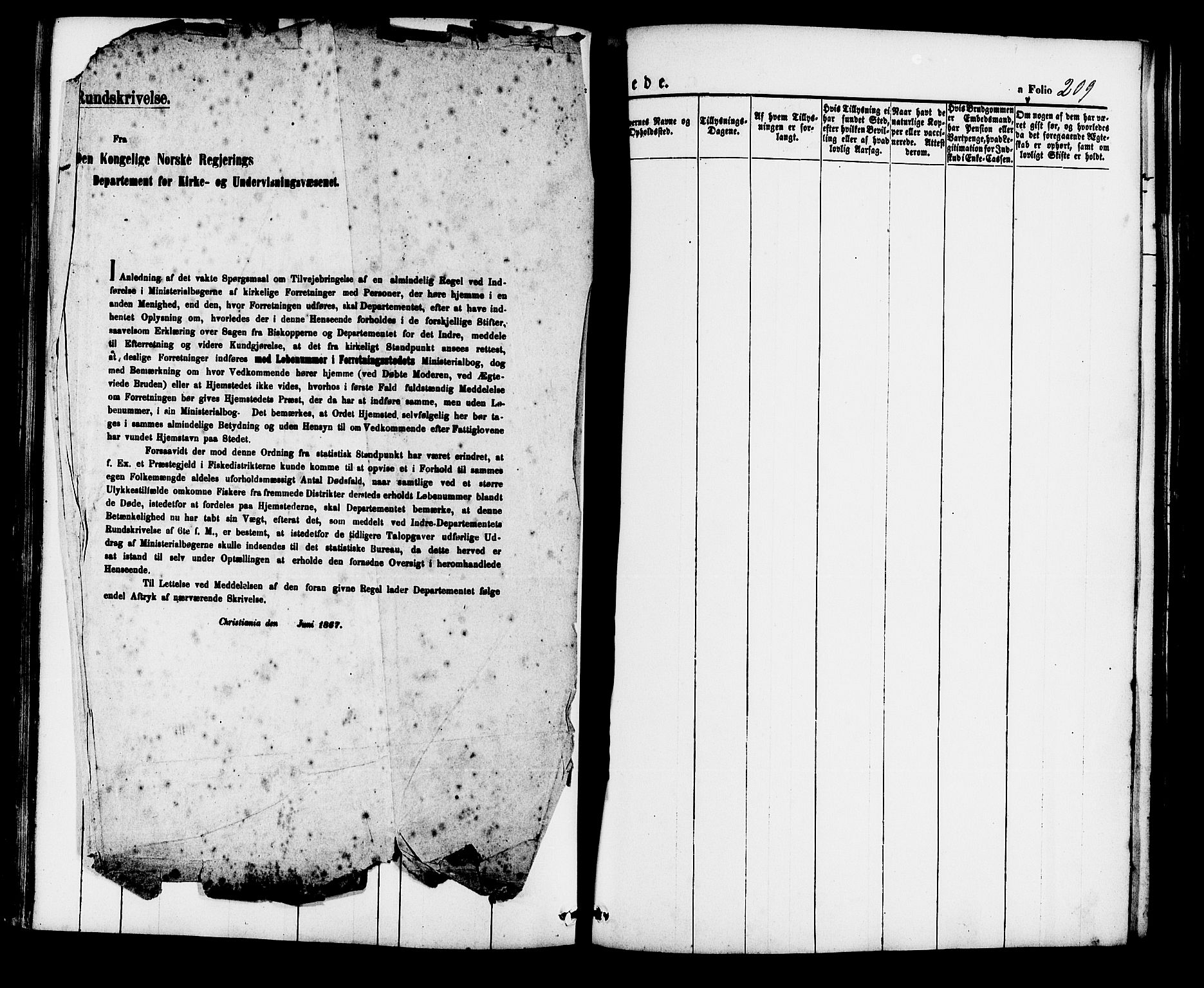 Hjelmeland sokneprestkontor, SAST/A-101843/01/IV/L0012: Parish register (official) no. A 12, 1862-1886, p. 209