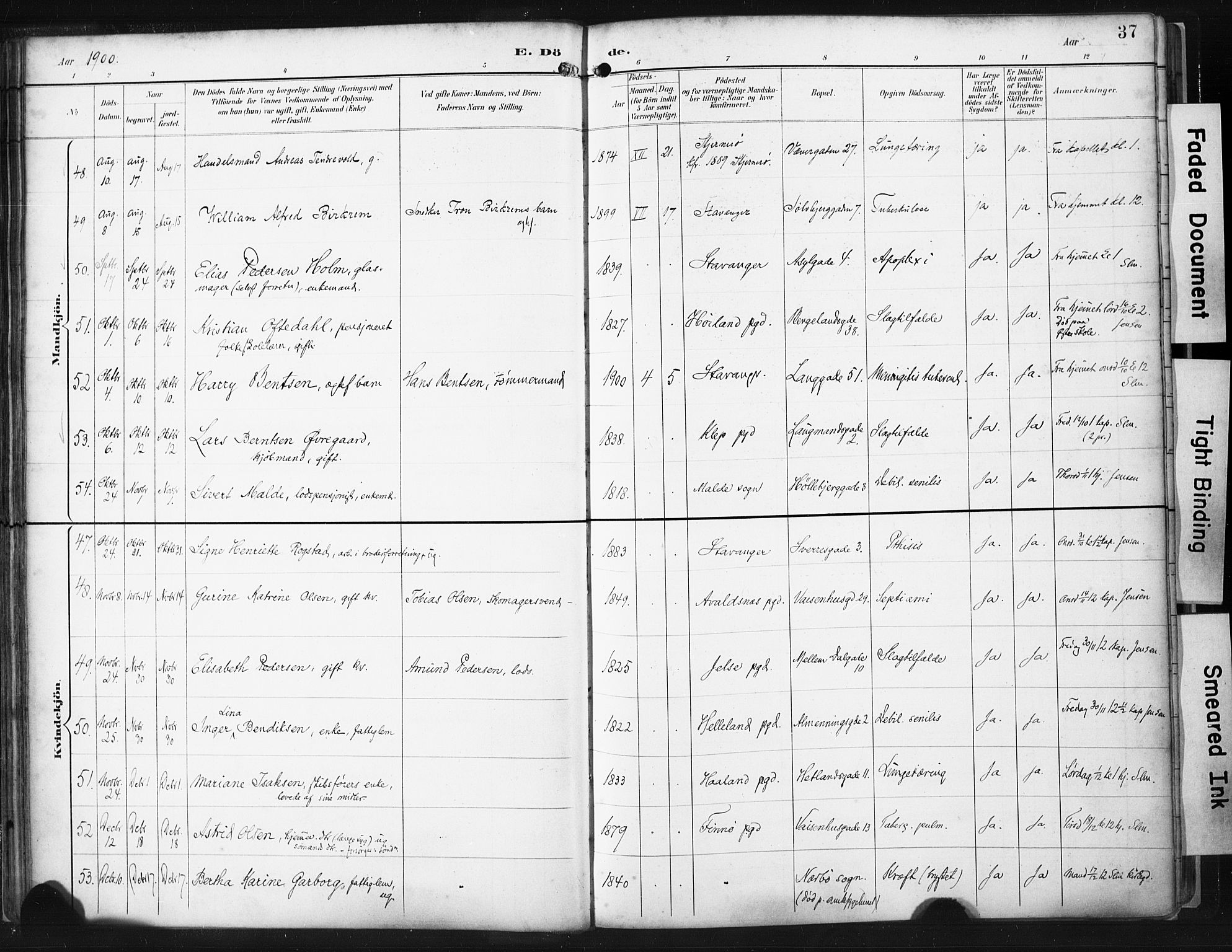 St. Petri sokneprestkontor, AV/SAST-A-101813/001/30/30BA/L0022: Parish register (official) no. A 22, 1895-1919, p. 37