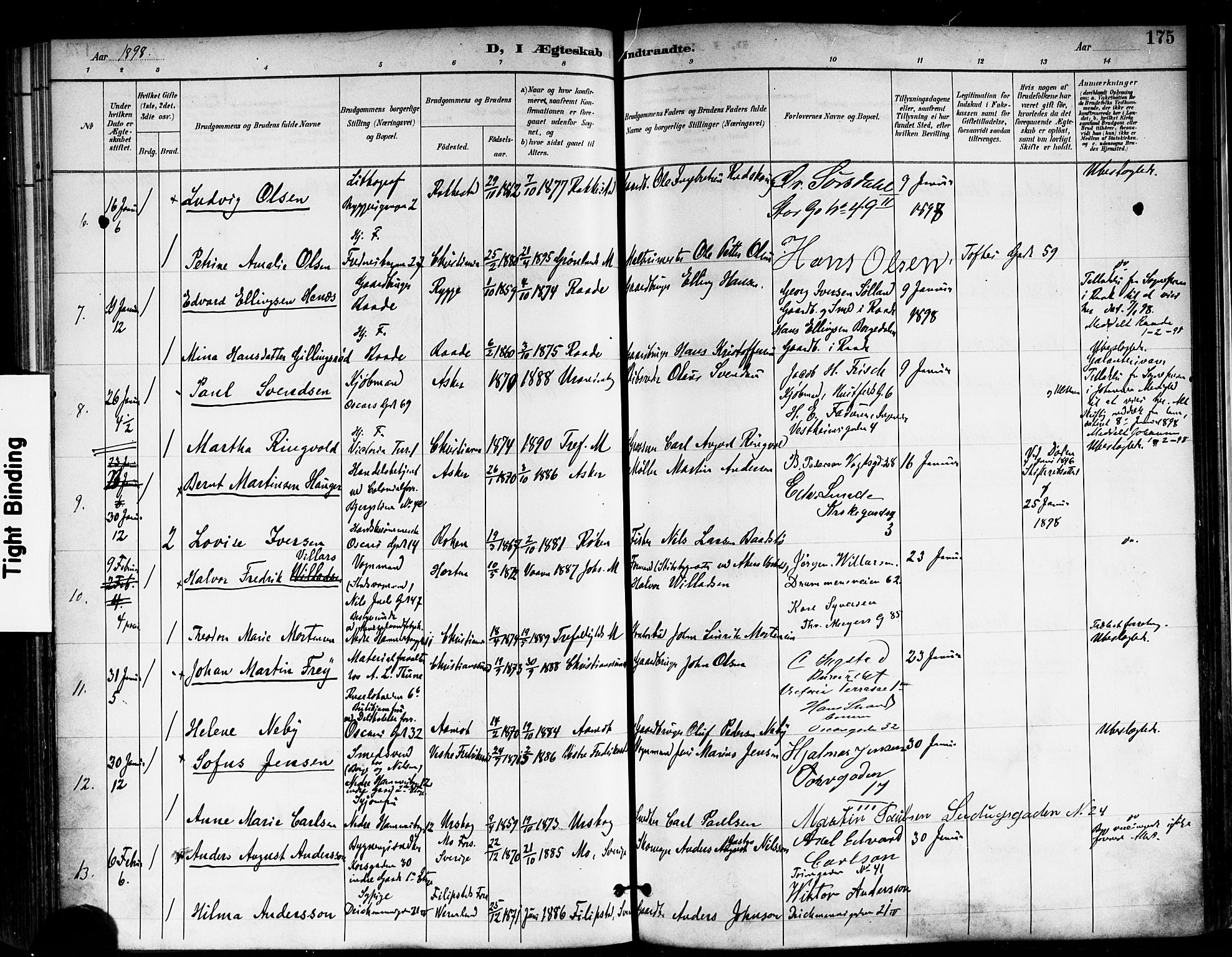 Trefoldighet prestekontor Kirkebøker, SAO/A-10882/F/Fc/L0004: Parish register (official) no. III 4, 1891-1900, p. 175