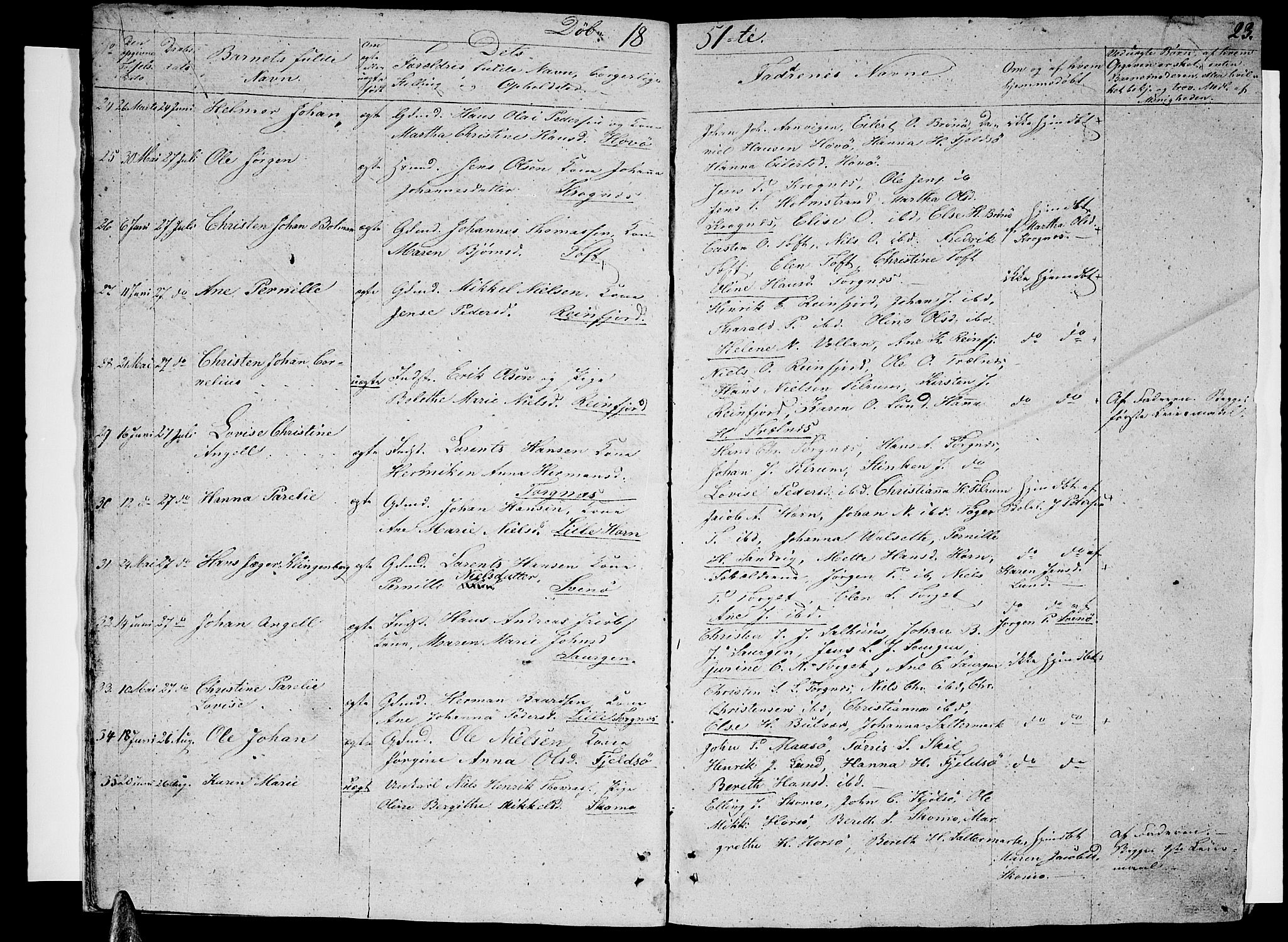 Ministerialprotokoller, klokkerbøker og fødselsregistre - Nordland, SAT/A-1459/813/L0211: Parish register (copy) no. 813C03, 1842-1863, p. 23