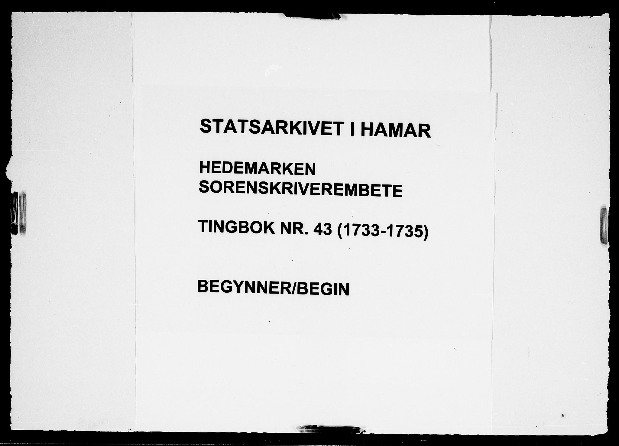 Hedemarken sorenskriveri, AV/SAH-TING-034/G/Gb/L0043: Tingbok, 1733-1735